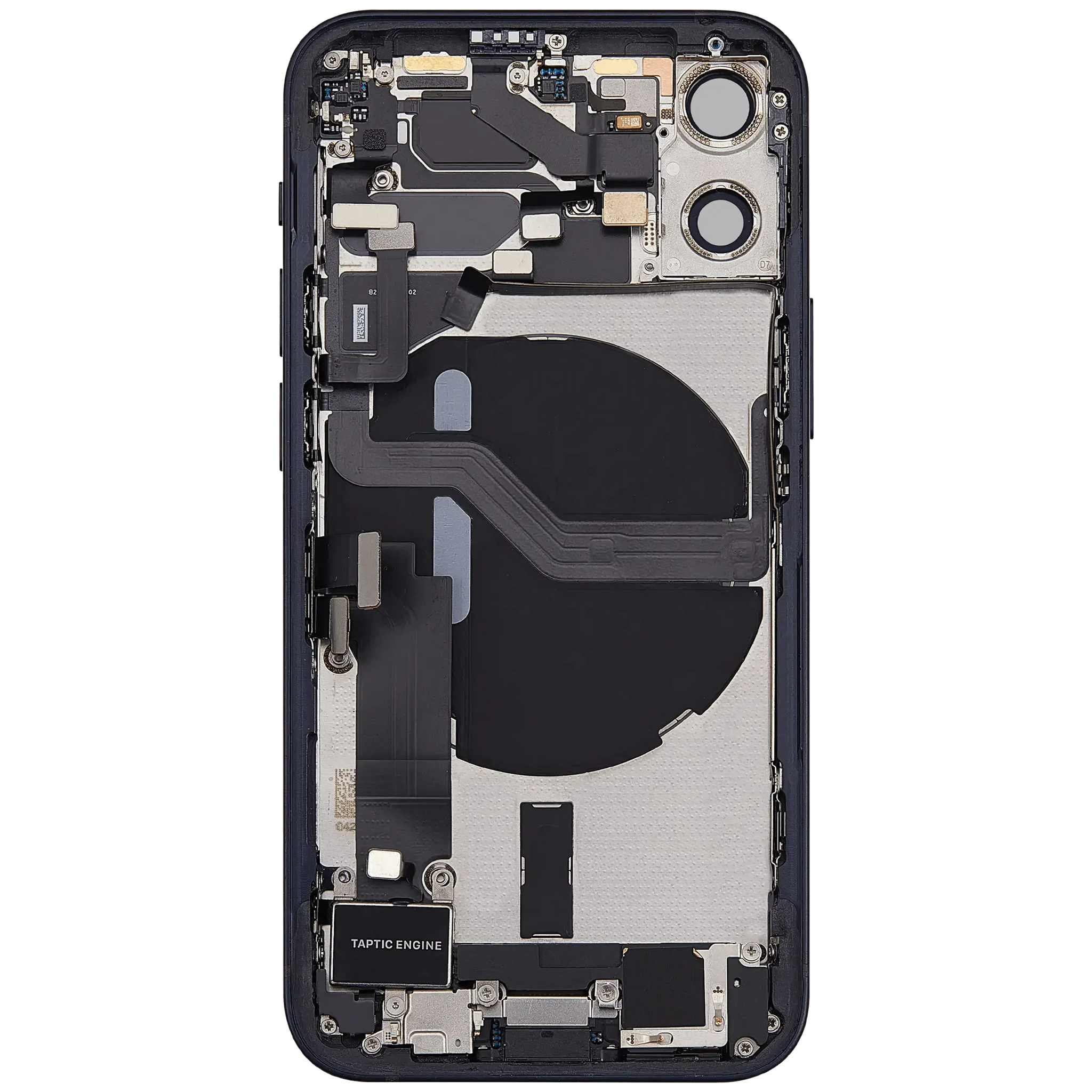 Back Housing W/ Charging Port Flex & Small Parts For iPhone 12 Mini (US Version) (Pull) (Black)