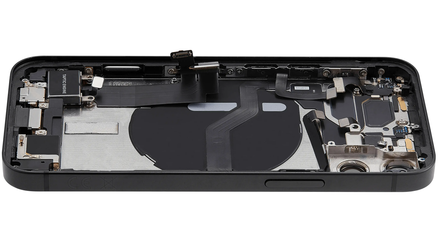 Back Housing W/ Charging Port Flex & Small Parts For iPhone 12 Mini (EU / Global Version) (Pull) (Black)