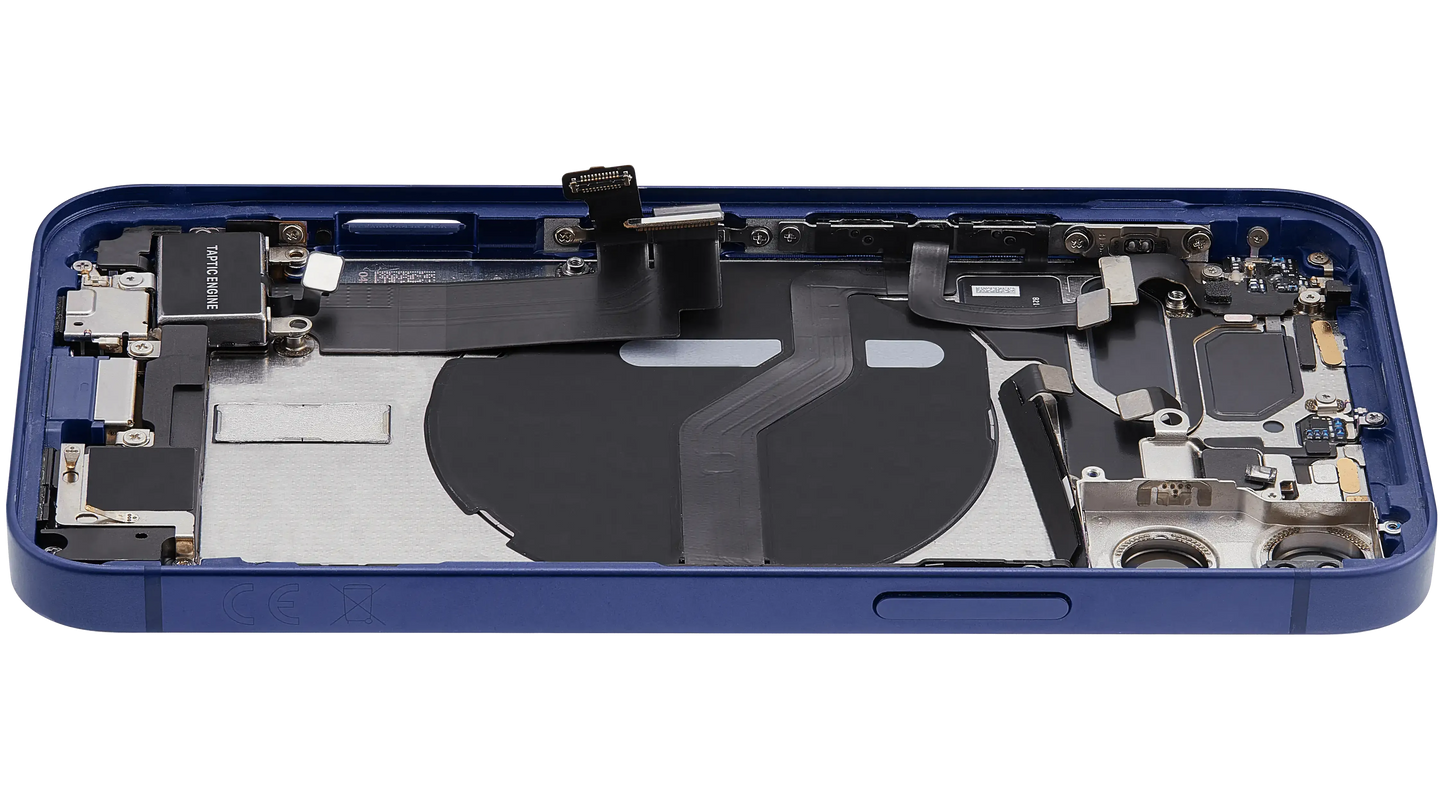 Back Housing W/ Charging Port Flex & Small Parts For iPhone 12 Mini (EU / Global Version) (Pull) (Blue)
