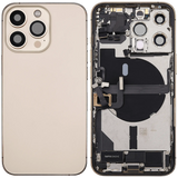 Back Housing W/ Charging Port Flex & Small Parts For iPhone 13 Pro (EU / Global Version) (Used OEM) (Pull) (Gold)