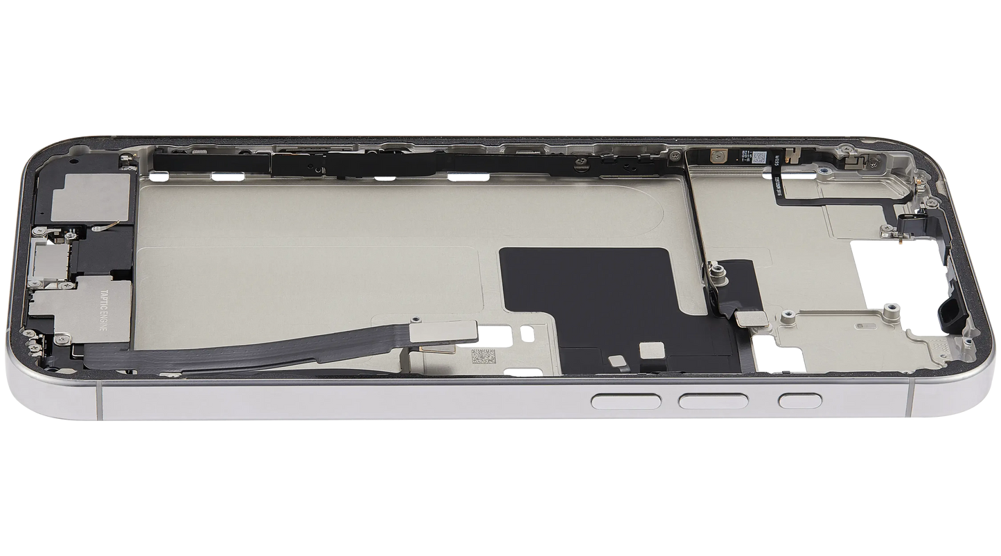 Mid-Frame Housing W/ Charging Port Flex & Small Parts For iPhone 16 Pro Max (US Version) (Pull) (White Titanium)