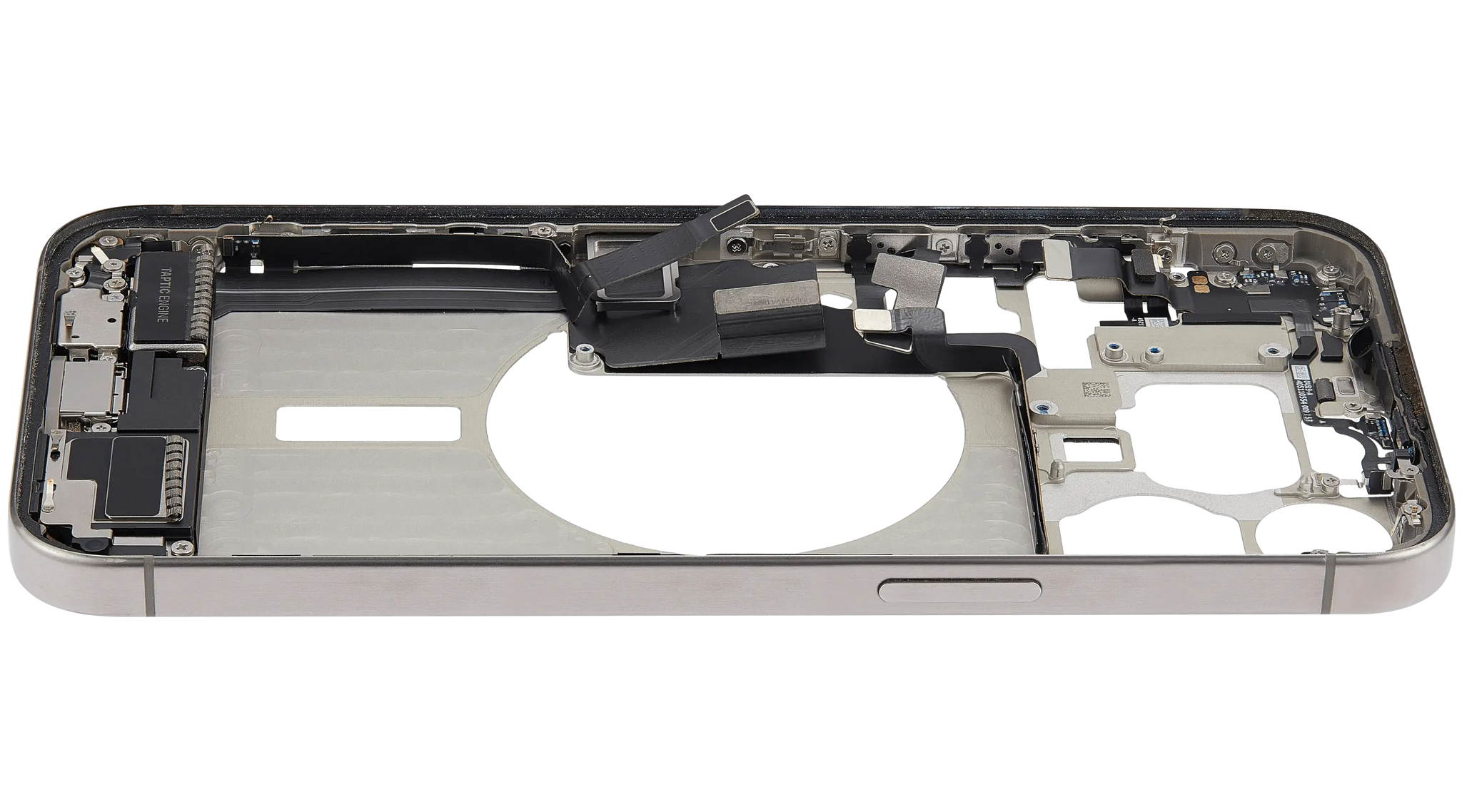 Mid-Frame Housing W/ Charging Port Flex & Small Parts For iPhone 15 Pro Max (EU / Global Version) (Pull) (Natural Titanium)