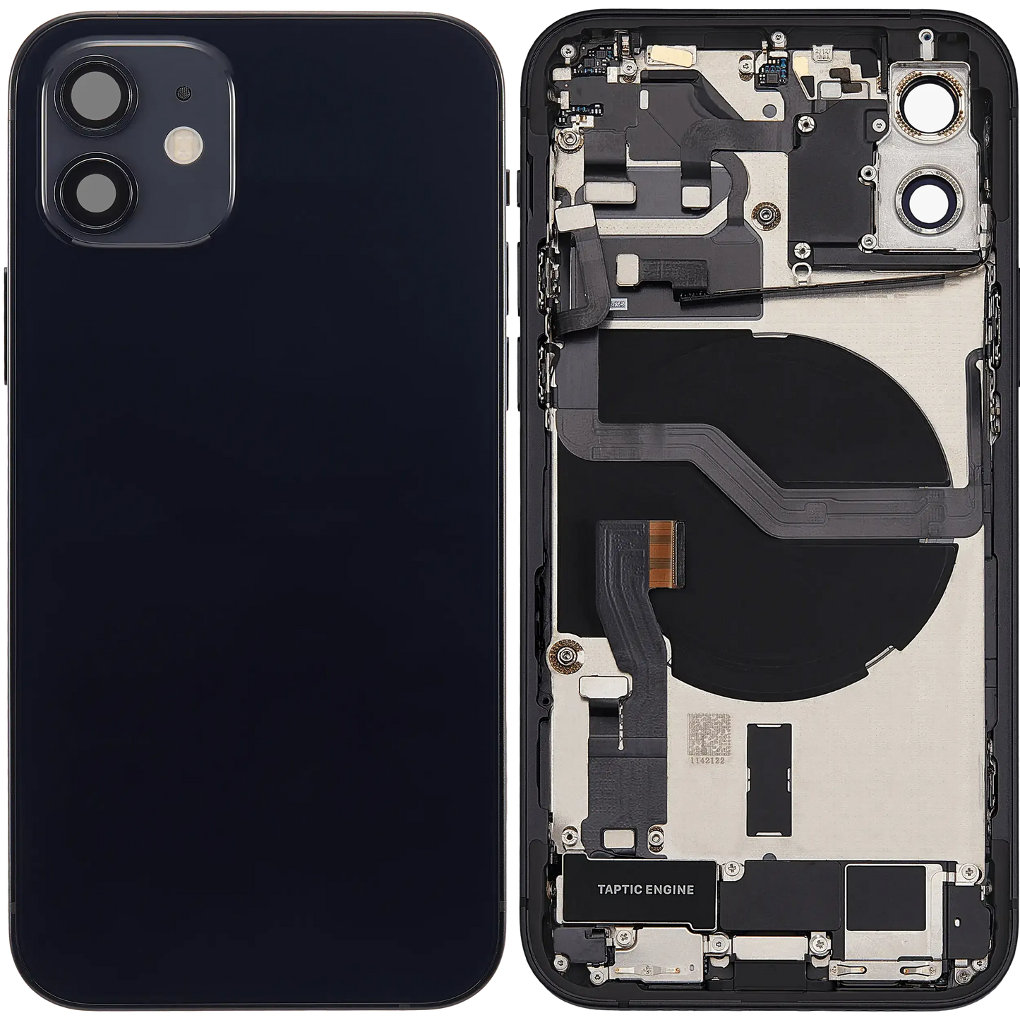 Back Housing W/ Charging Port Flex & Small Parts For iPhone 12 (EU / Global Version) (Used OEM) (Pull) (Black)