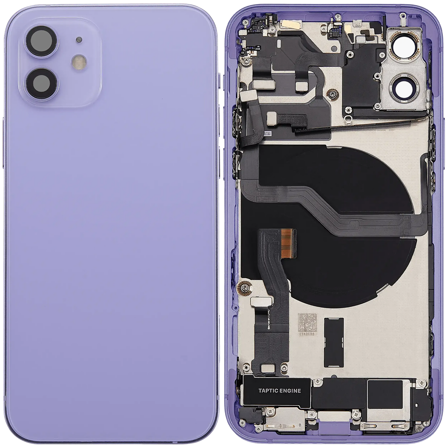 Back Housing W/ Charging Port Flex & Small Parts For iPhone 12 (EU / Global Version) (Used OEM) (Pull) (Purple)