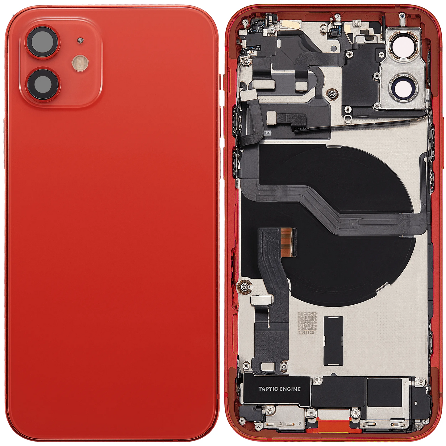 Back Housing W/ Charging Port Flex & Small Parts For iPhone 12 (EU / Global Version) (Used OEM) (Pull) (Red)