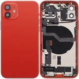 Back Housing W/ Charging Port Flex & Small Parts For iPhone 12 (EU / Global Version) (Used OEM) (Pull) (Red)