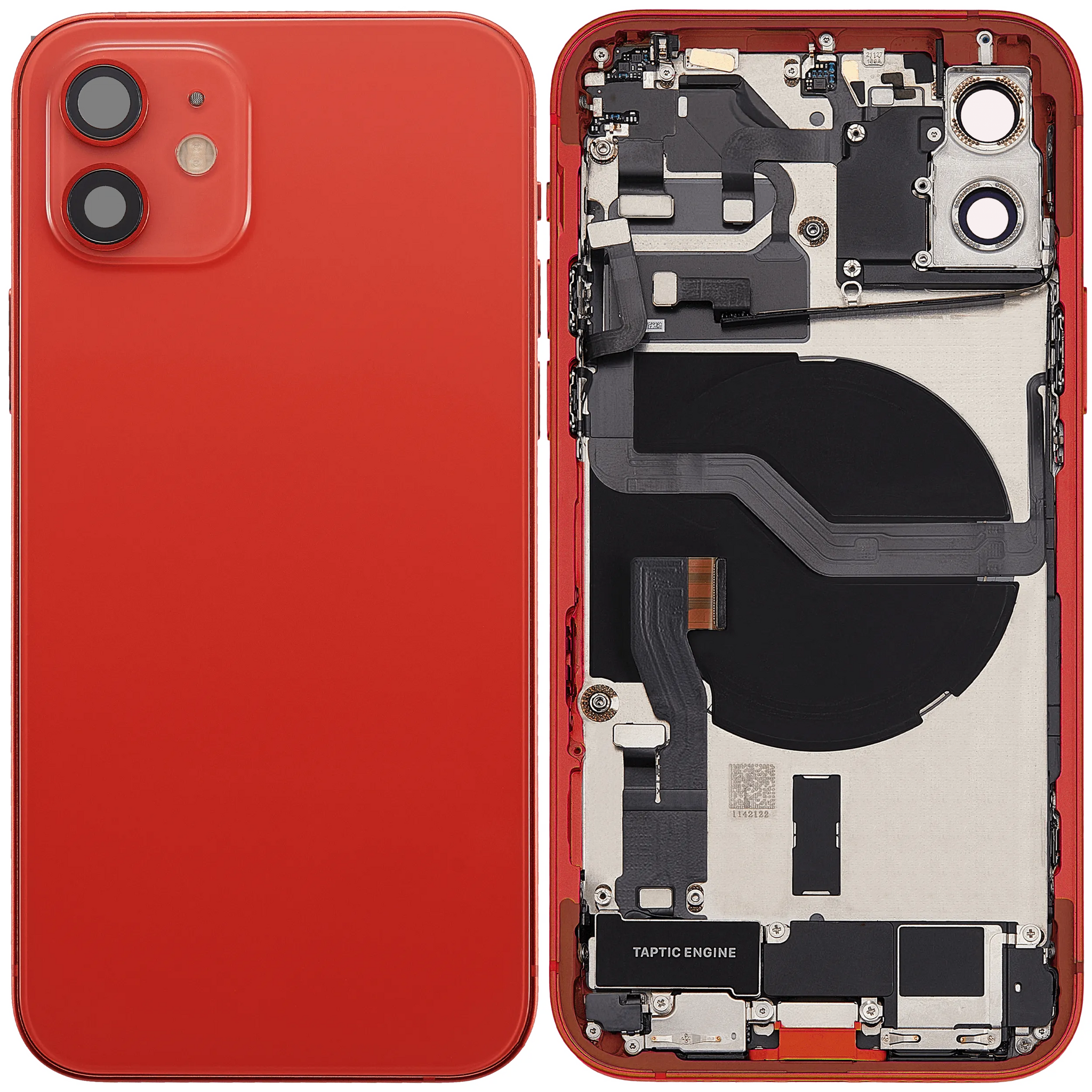 Back Housing W/ Charging Port Flex & Small Parts For iPhone 12 (EU / Global Version) (Used OEM) (Pull) (Red)