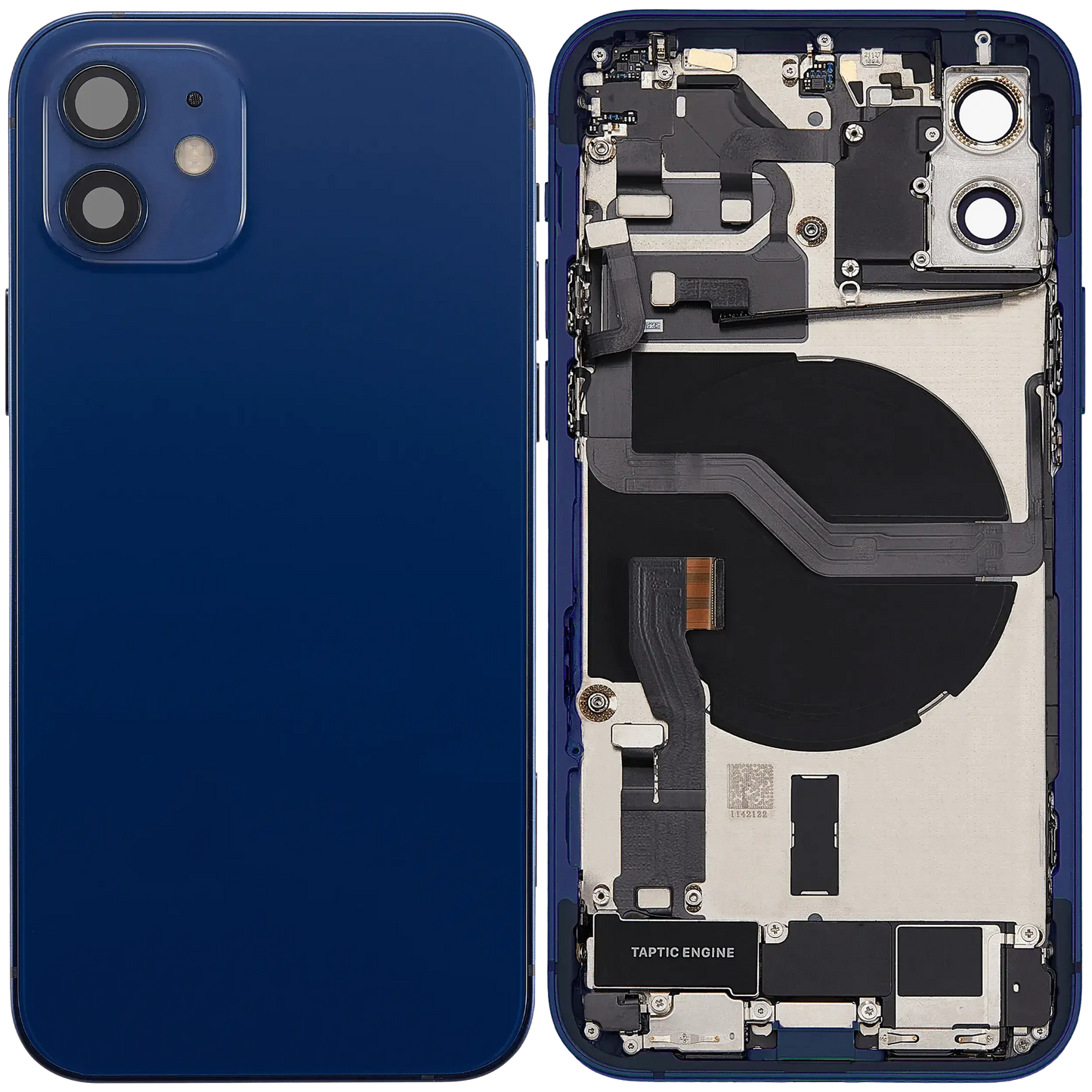 Back Housing W/ Charging Port Flex & Small Parts For iPhone 12 (EU / Global Version) (Used OEM) (Pull) (Blue)
