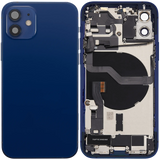 Back Housing W/ Charging Port Flex & Small Parts For iPhone 12 (EU / Global Version) (Used OEM) (Pull) (Blue)