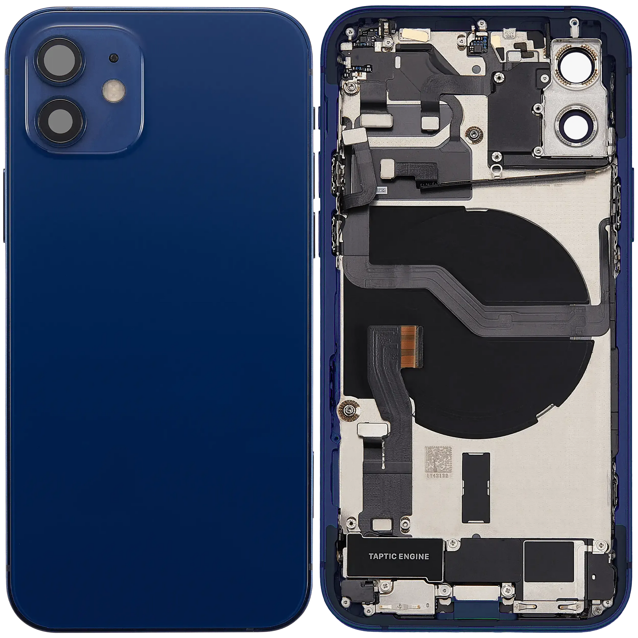 Back Housing W/ Charging Port Flex & Small Parts For iPhone 12 (EU / Global Version) (Used OEM) (Pull) (Blue)