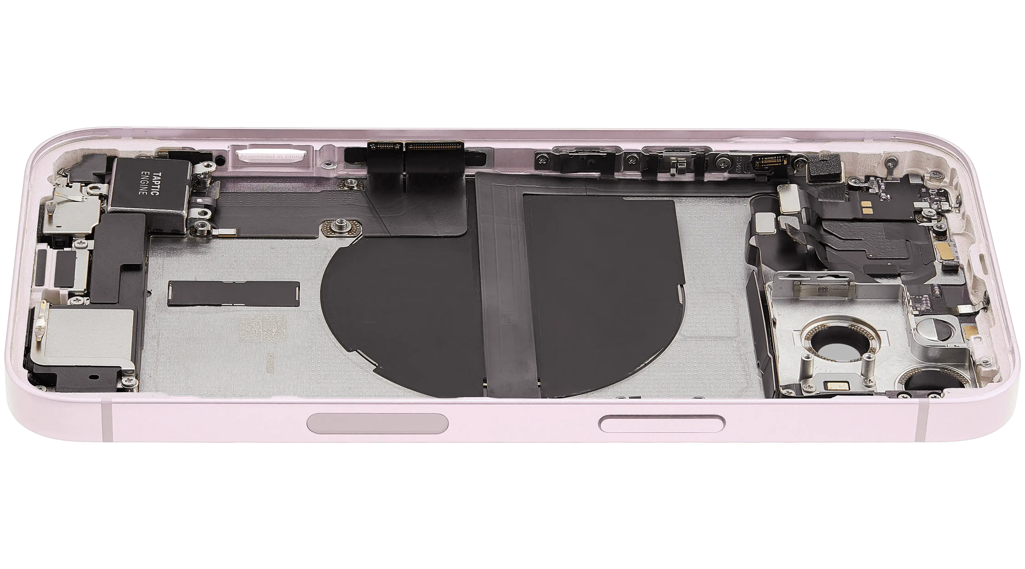 Back Housing W/ Charging Port Flex & Small Parts For iPhone 13 (US Version) (Used OEM) (Pull) (Pink)