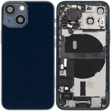 Back Housing W/ Charging Port Flex & Small Parts For iPhone 13 Mini (EU / Global Version) (Used OEM) (Pull) (Midnight)