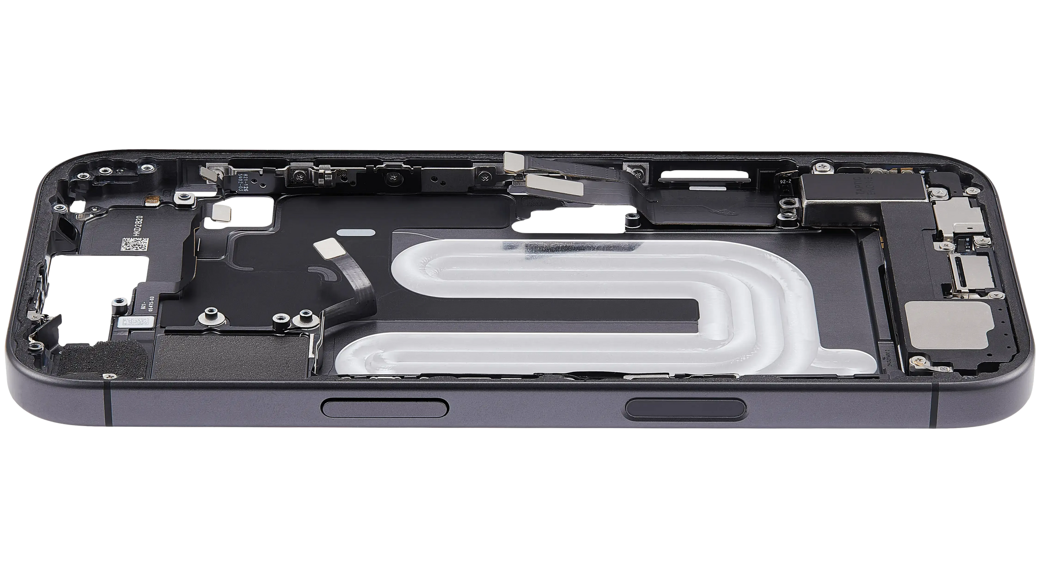 Mid-Frame Housing W/ Charging Port Flex & Small Parts For iPhone 17 (EU / Global Version) (Pull) (Black)