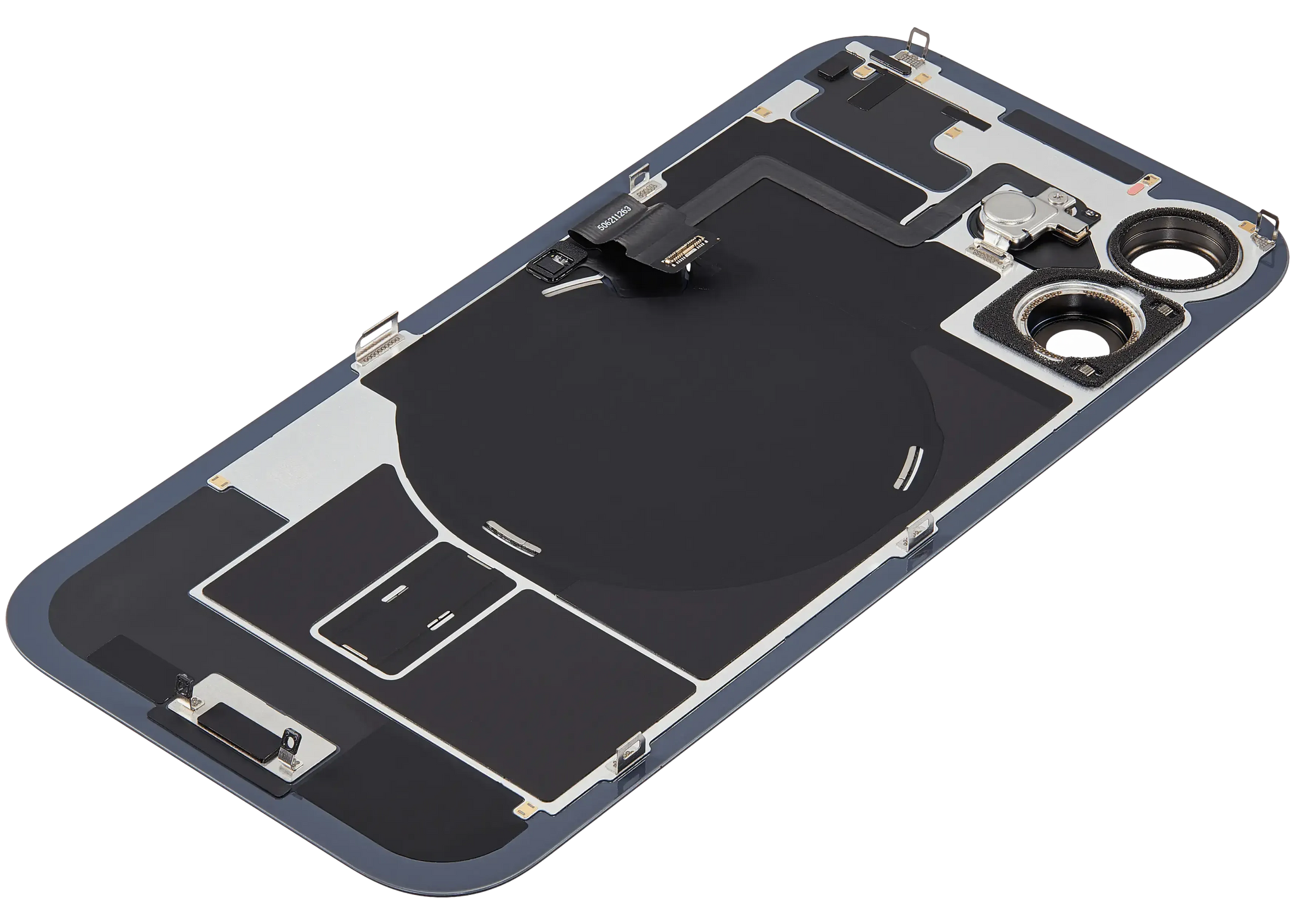 Back Glass w/ MagSafe Magnet & NFC & Flashlight Flex For iPhone 17 (Pull) (Black)