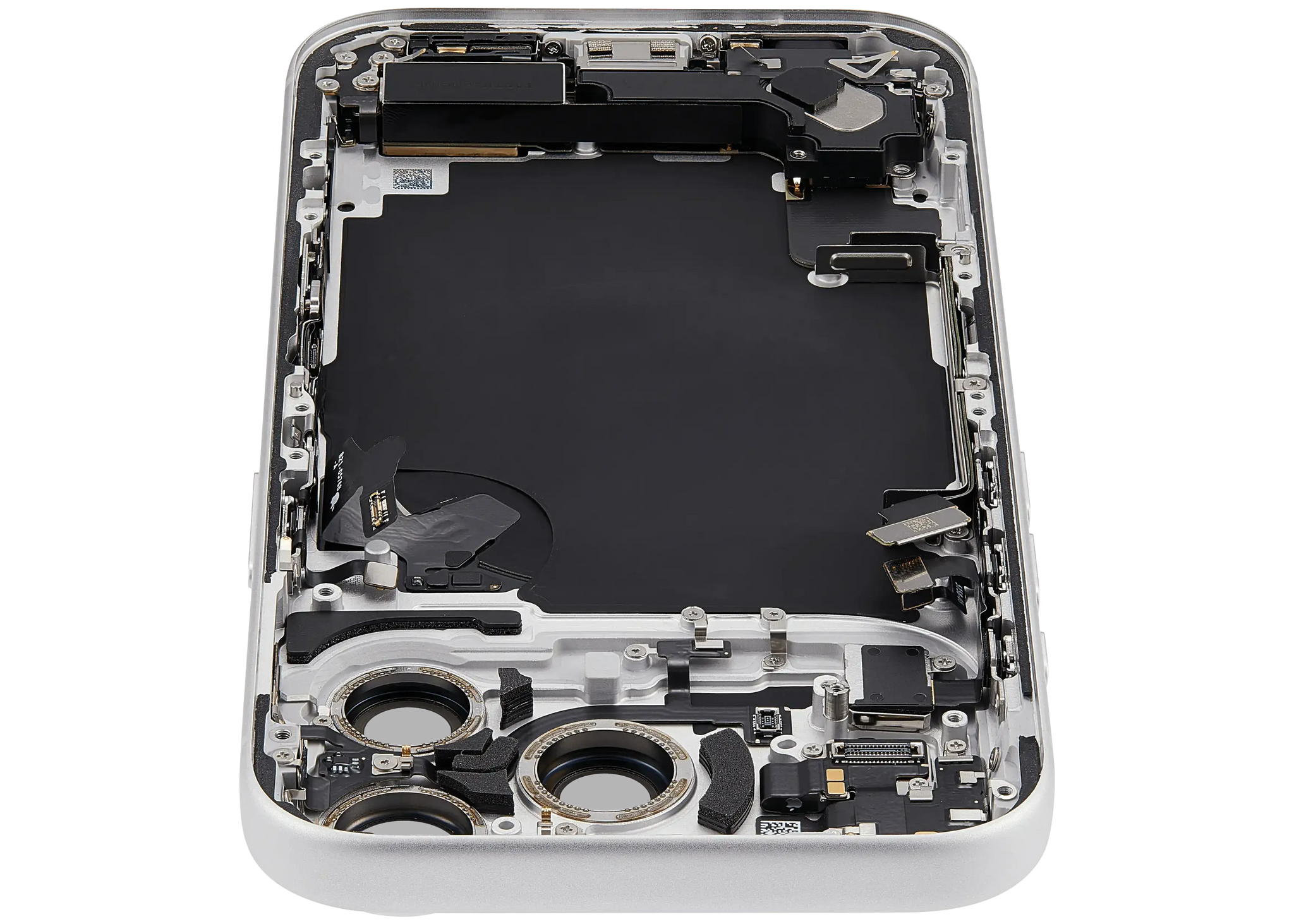 Back Housing W/ Charging Port Flex & Small Parts For iPhone 17 Pro (EU / Global Version) (Pull) (Silver)