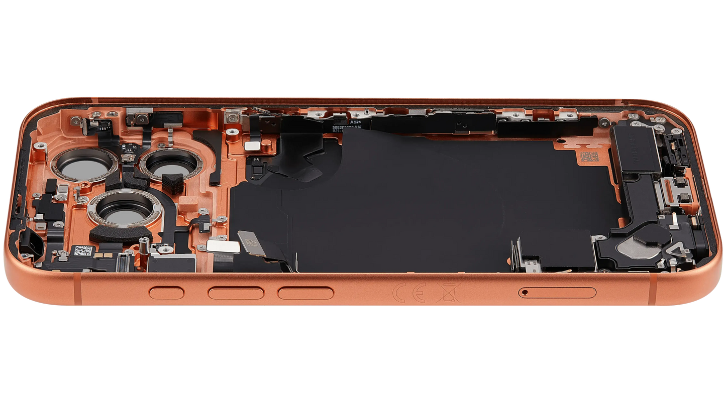 Back Housing W/ Charging Port Flex & Small Parts For iPhone 17 Pro (EU / Global Version) (Pull) (Cosmic Orange)