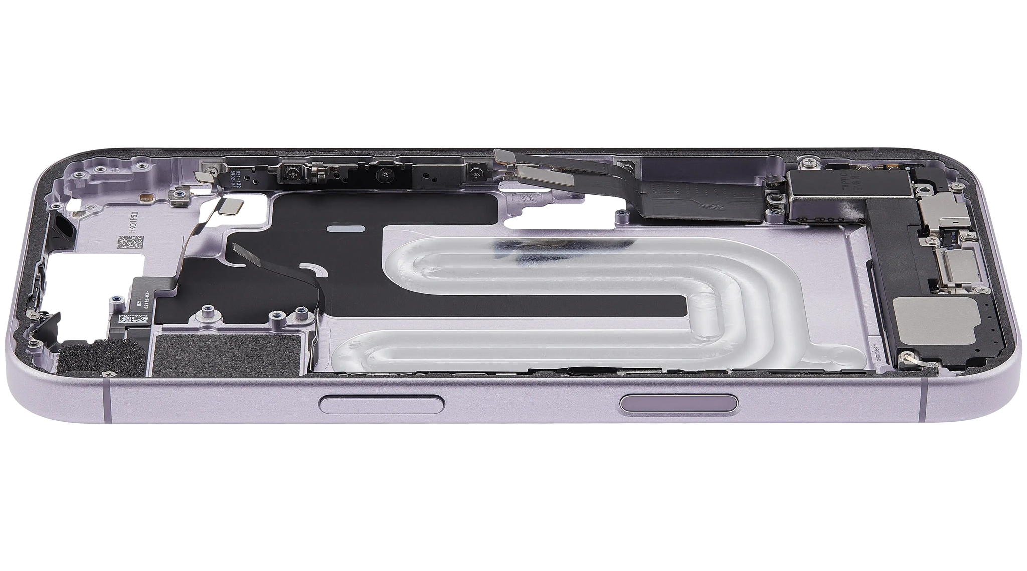 Mid-Frame Housing W/ Charging Port Flex & Small Parts For iPhone 17 (US Version) (Pull) (Lavender)
