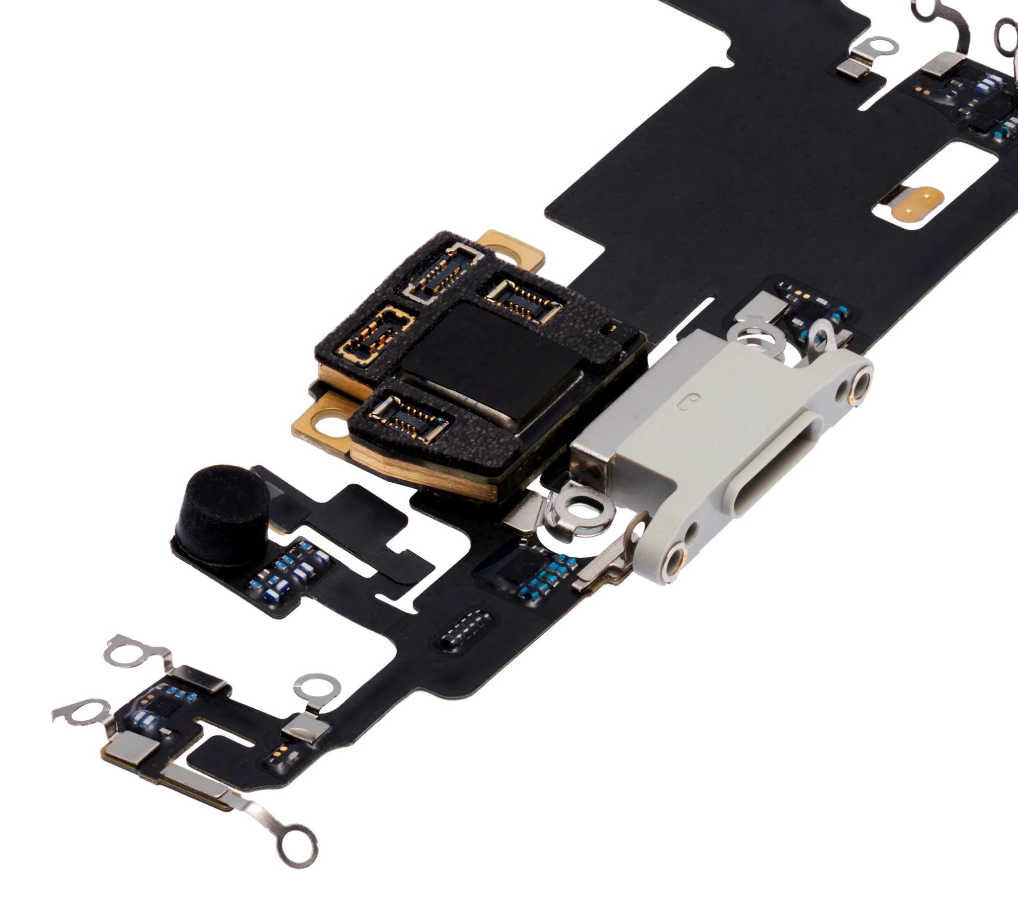 Charging Port Flex Cable With Board For iPhone 11 Pro Max (Used OEM) (Pull) (Silver)