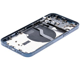 Back Housing W/ Charging Port Flex & Small Parts For iPhone 12 (US Version) (Used OEM) (Pull) (Blue)