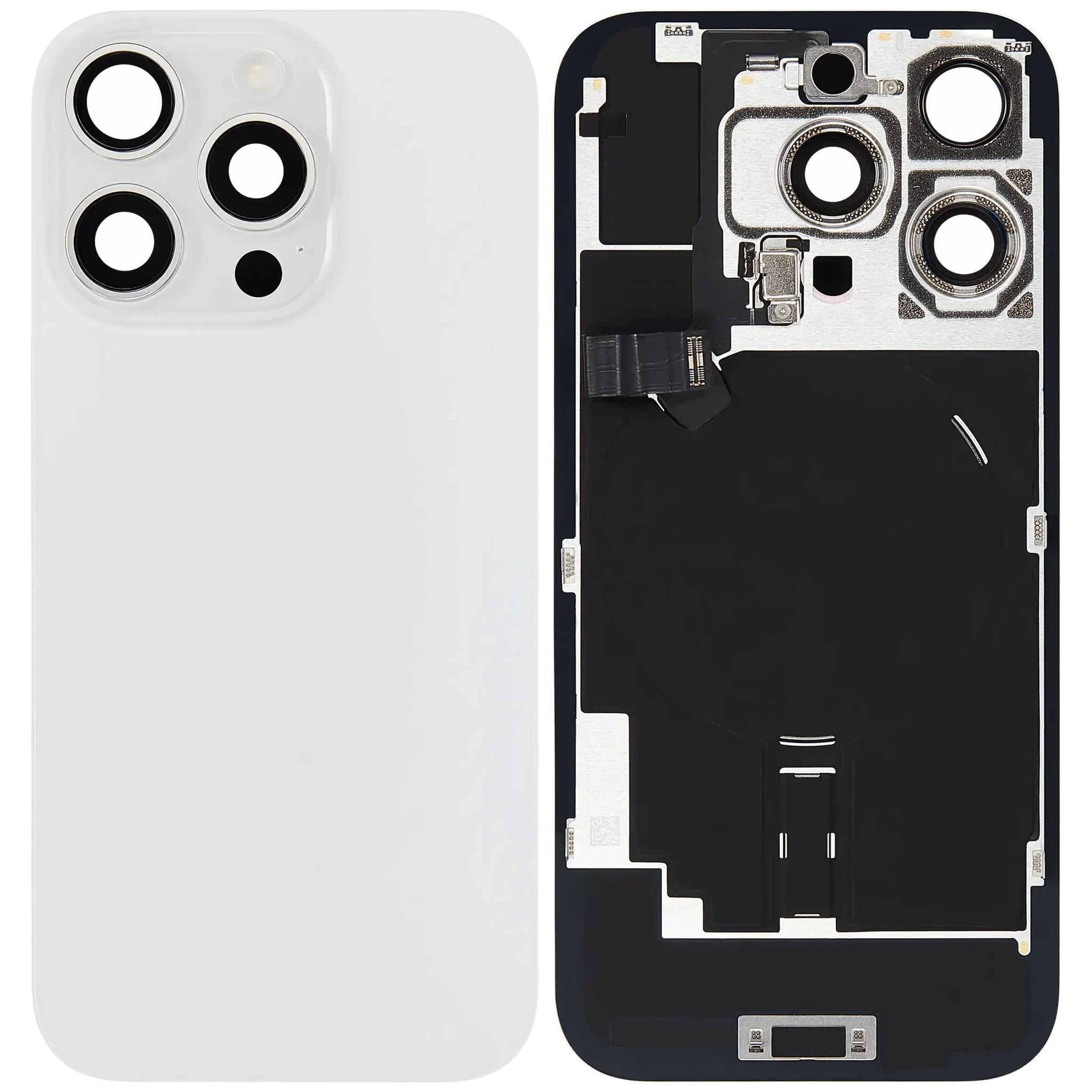 Back Glass w/ MagSafe Magnet & NFC & Flashlight Flex For iPhone 16 Pro (Pull) (White Titanium)