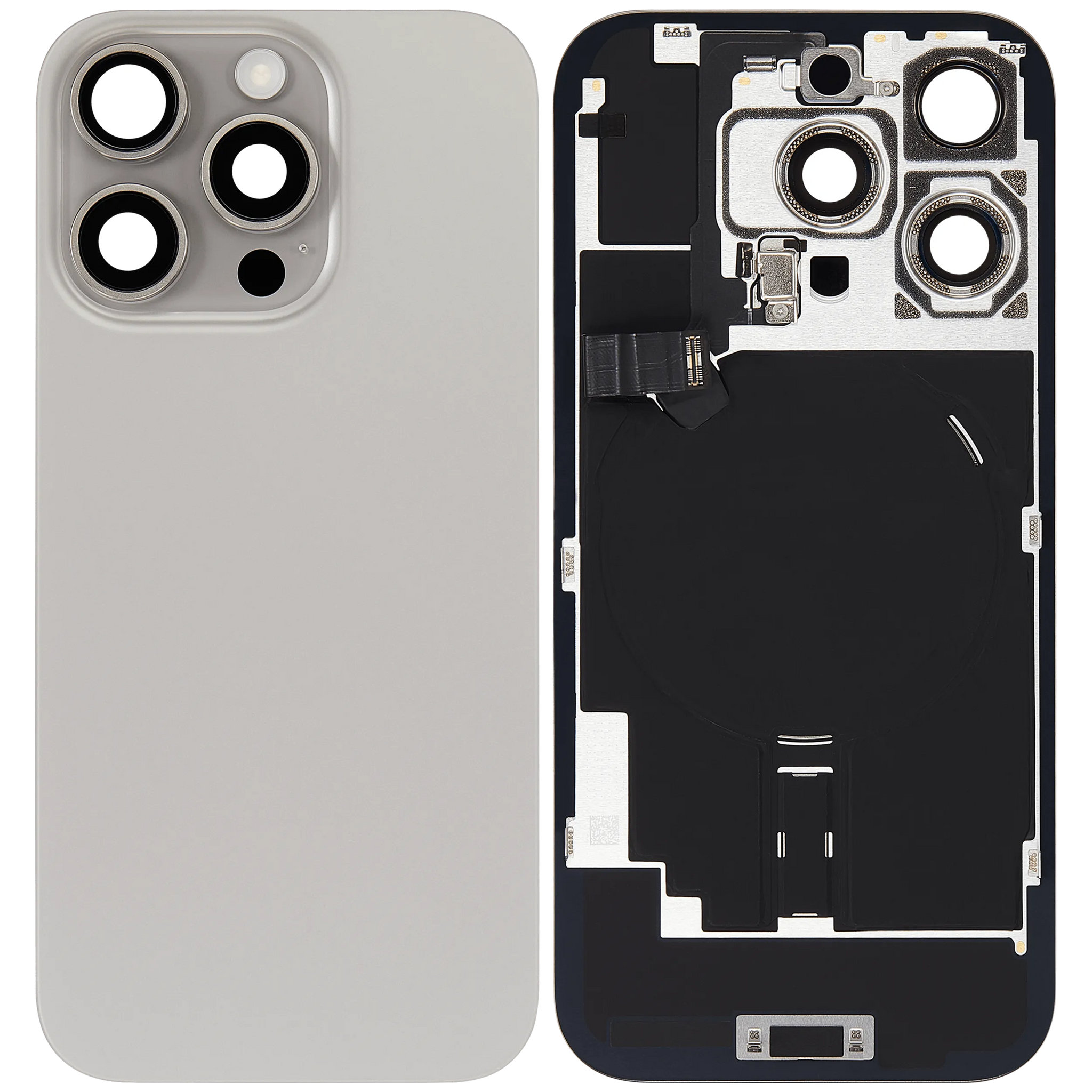 Back Glass w/ MagSafe Magnet & NFC & Flashlight Flex For iPhone 16 Pro (Pull) (Natural Titanium)