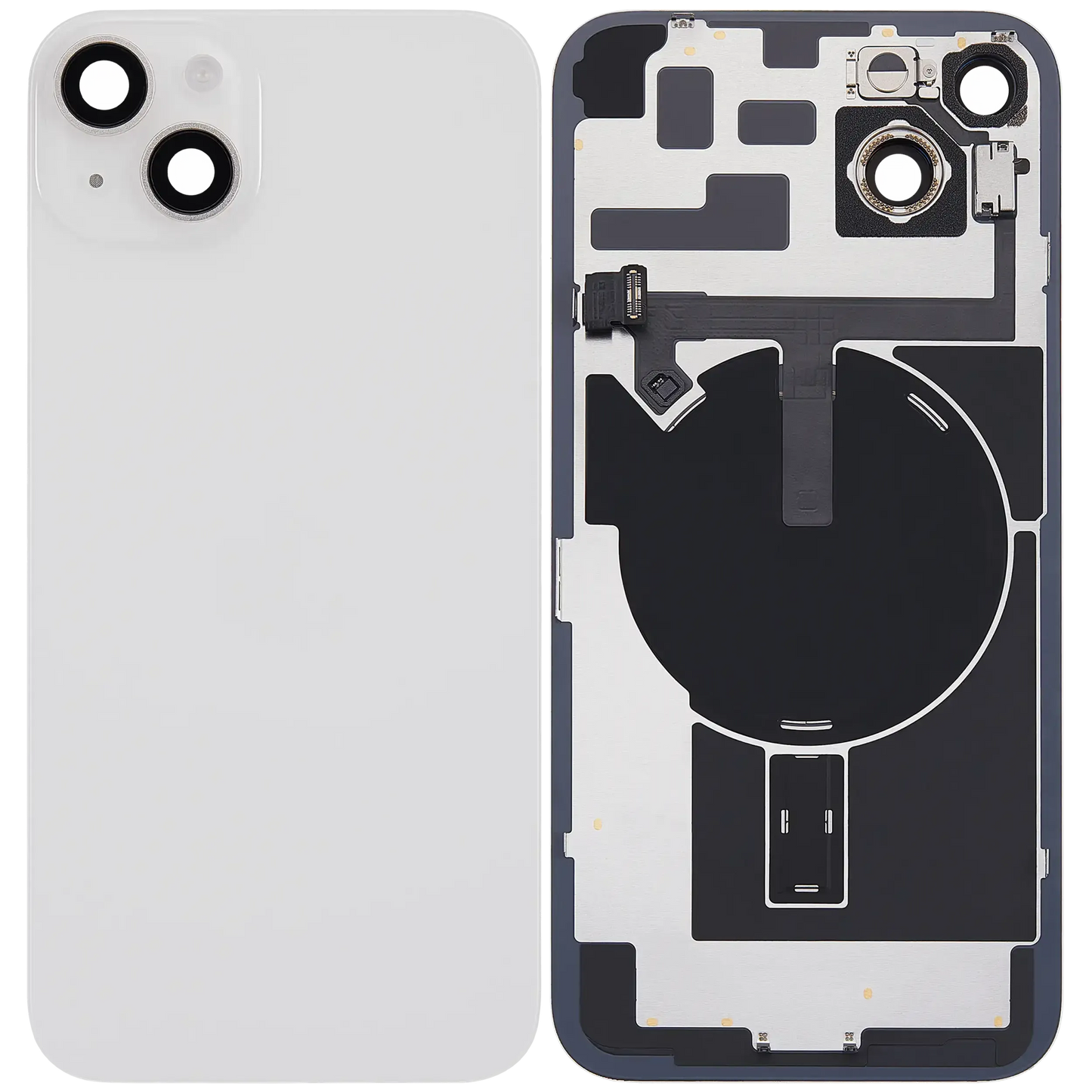 Back Glass w/ MagSafe Magnet & NFC & Flashlight Flex For iPhone 14 Plus (Pull) (Starlight)