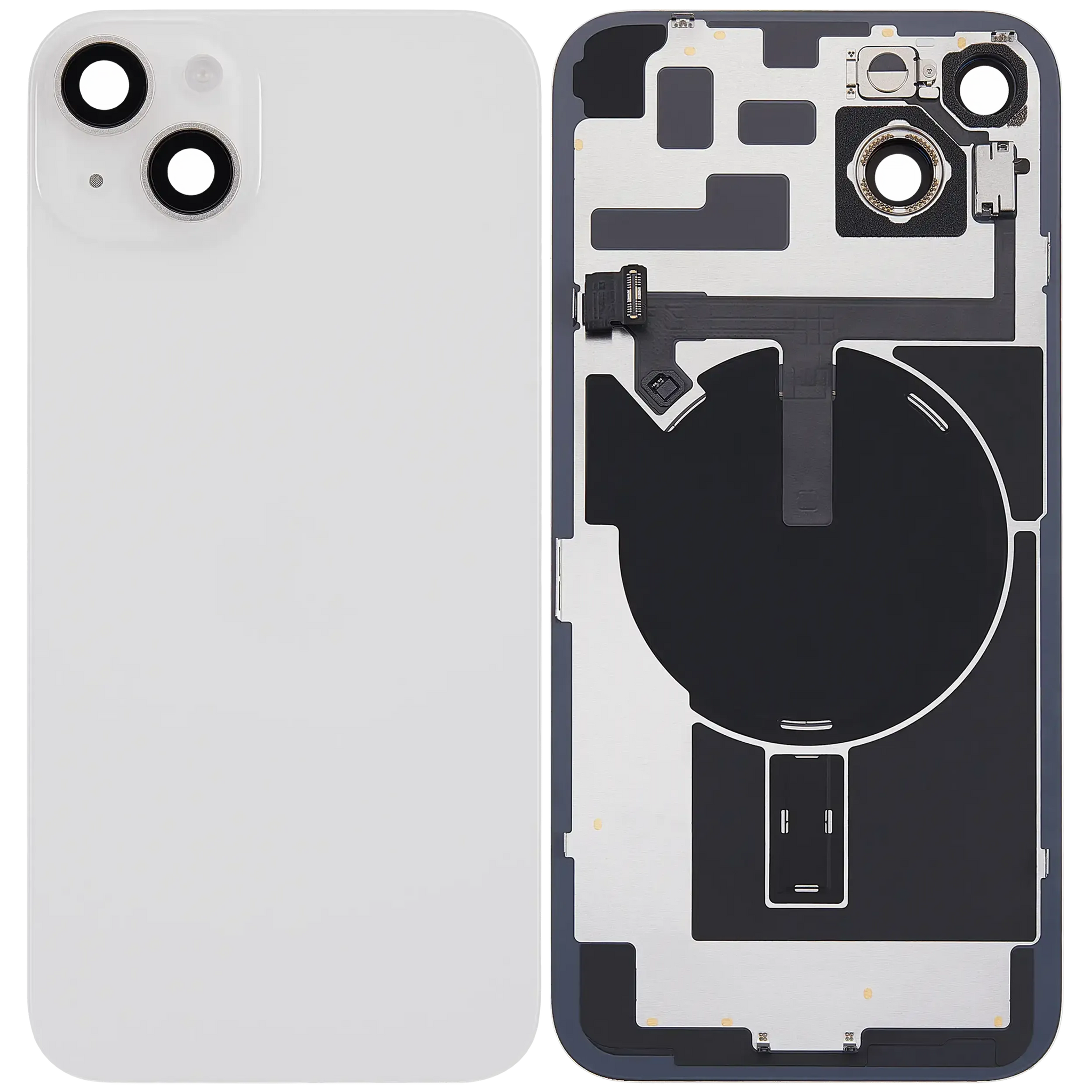Back Glass w/ MagSafe Magnet & NFC & Flashlight Flex For iPhone 14 Plus (Pull) (Starlight)