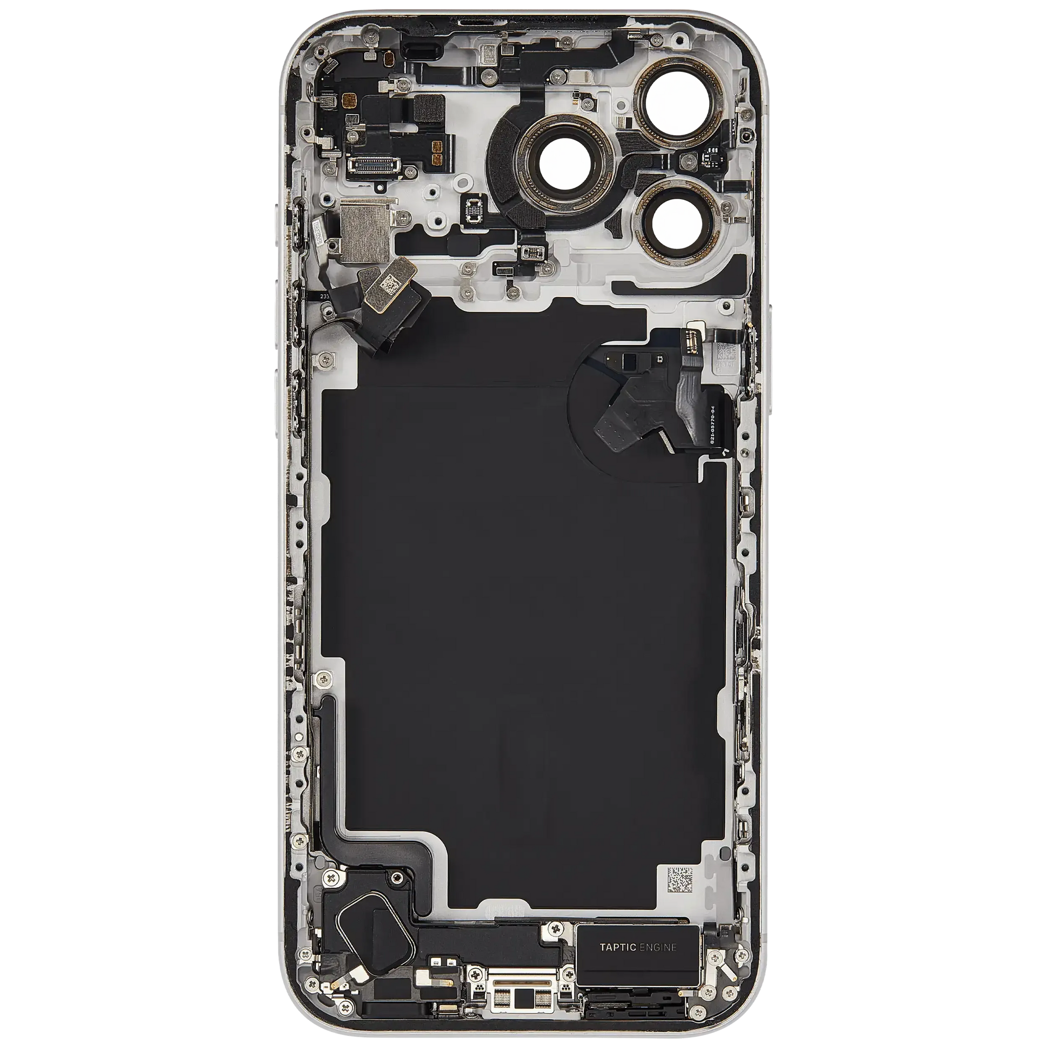 Back Housing W/ Charging Port Flex & Small Parts Compatible For iPhone 17 Pro Max (US Version) (Pull) (Silver)