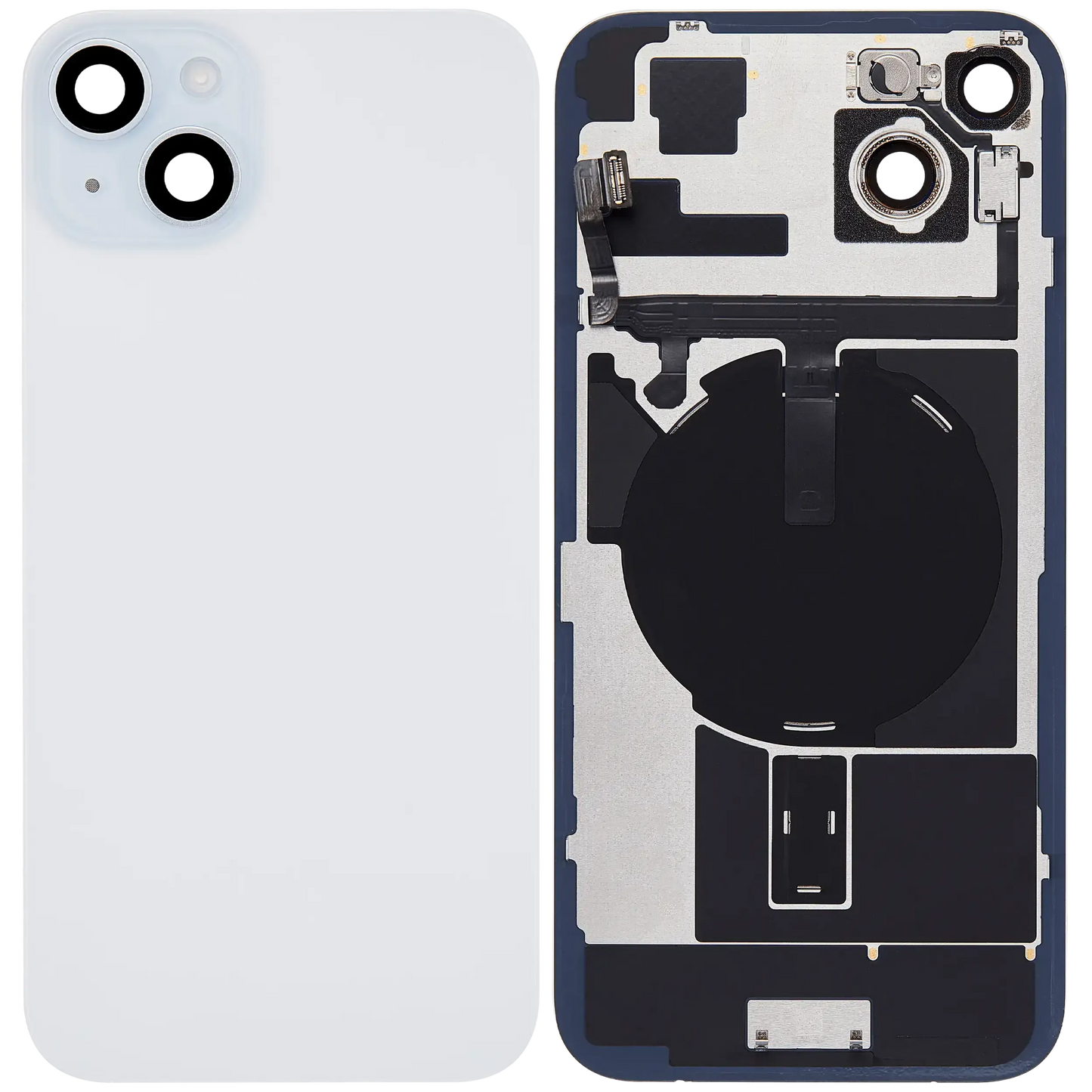 Back Glass w/ MagSafe Magnet & NFC & Flashlight Flex For iPhone 15 Plus (Pull) (Blue)