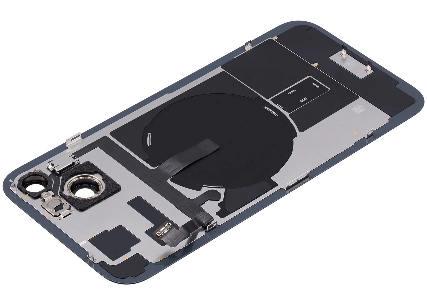 Back Glass w/ MagSafe Magnet & NFC & Flashlight Flex For iPhone 15 Plus (Pull) (Black)