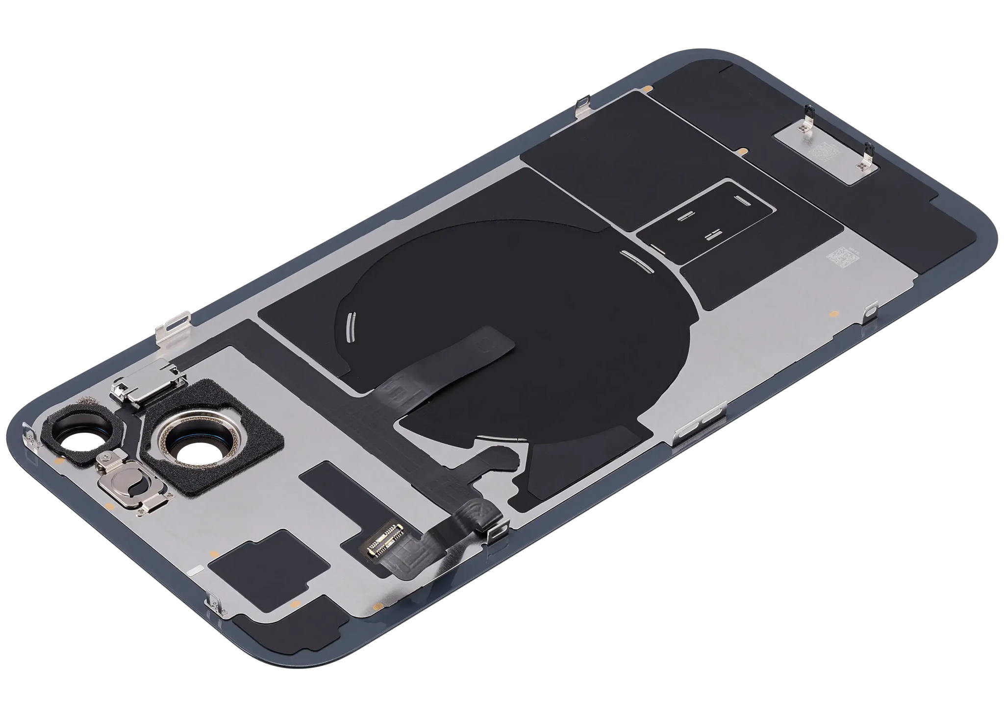 Back Glass w/ MagSafe Magnet & NFC & Flashlight Flex For iPhone 15 Plus (Pull) (Black)