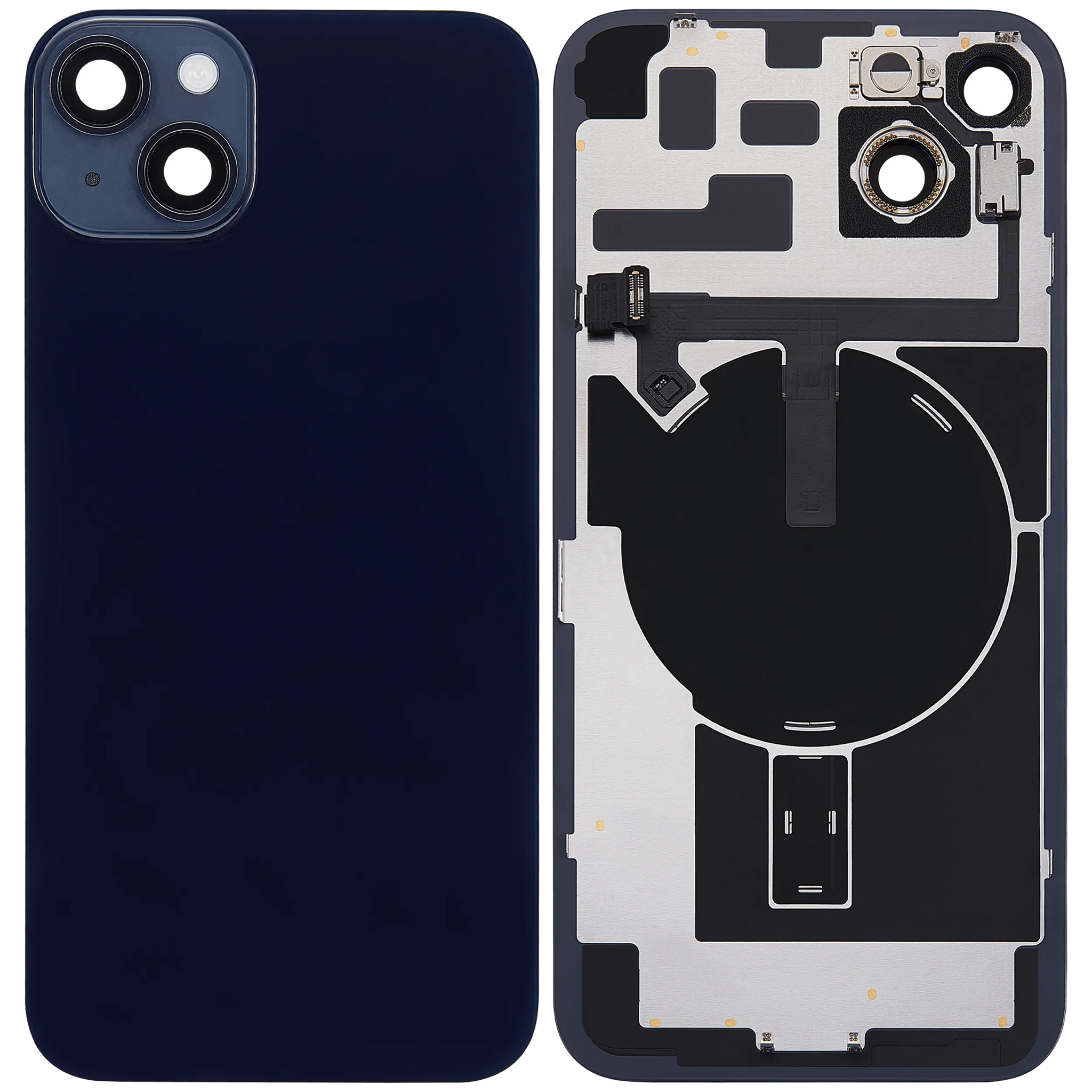Back Glass w/ MagSafe Magnet & NFC & Flashlight Flex For iPhone 14 Plus (Pull) (Midnight)