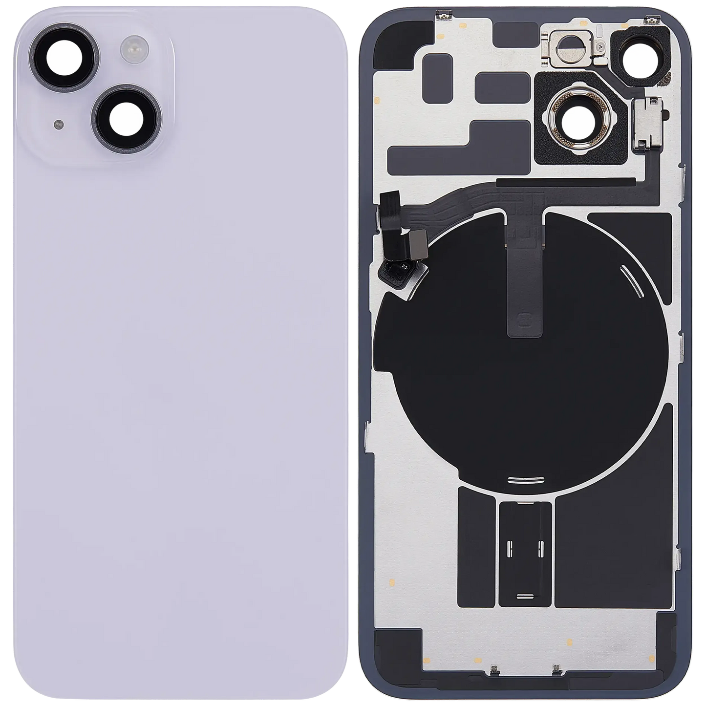Back Glass w/ MagSafe Magnet & NFC & Flashlight Flex For iPhone 14 (Pull) (Purple)