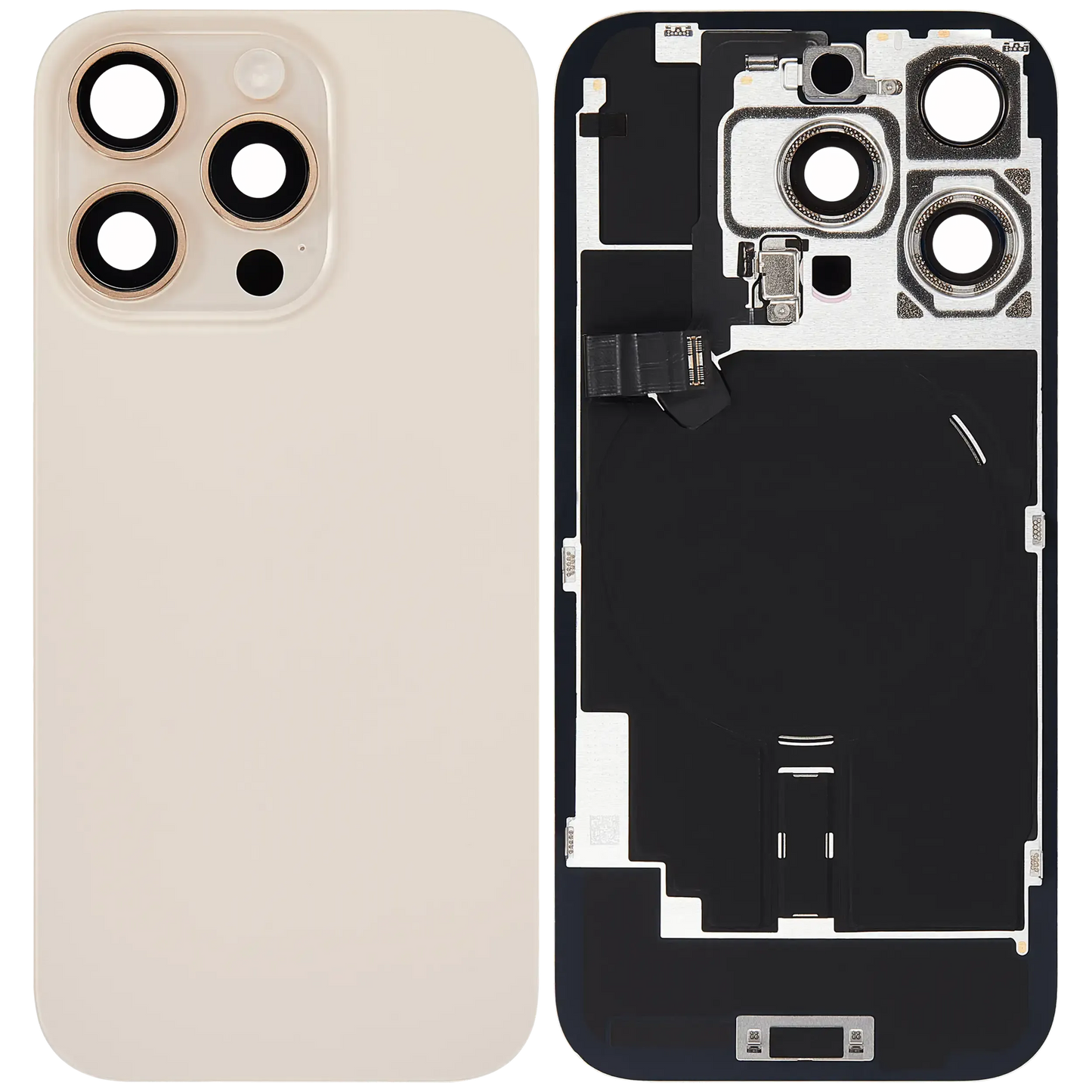 Back Glass w/ MagSafe Magnet & NFC & Flashlight Flex For iPhone 16 Pro (Pull) (Desert Titanium)
