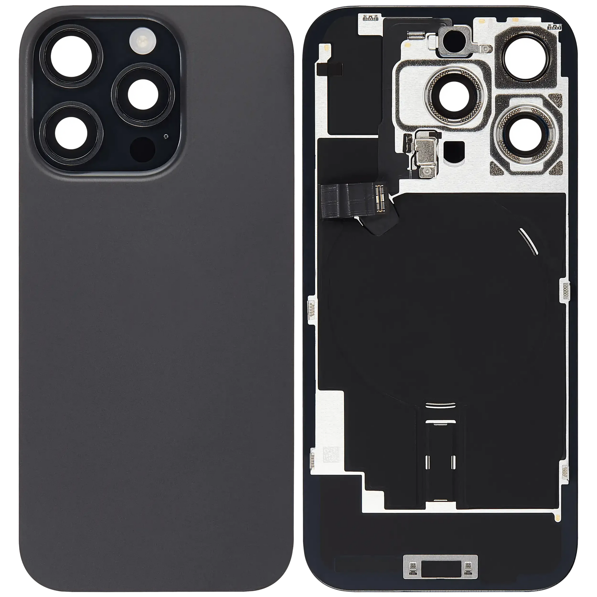 Back Glass w/ MagSafe Magnet & NFC & Flashlight Flex For iPhone 16 Pro (Pull) (Black Titanium)
