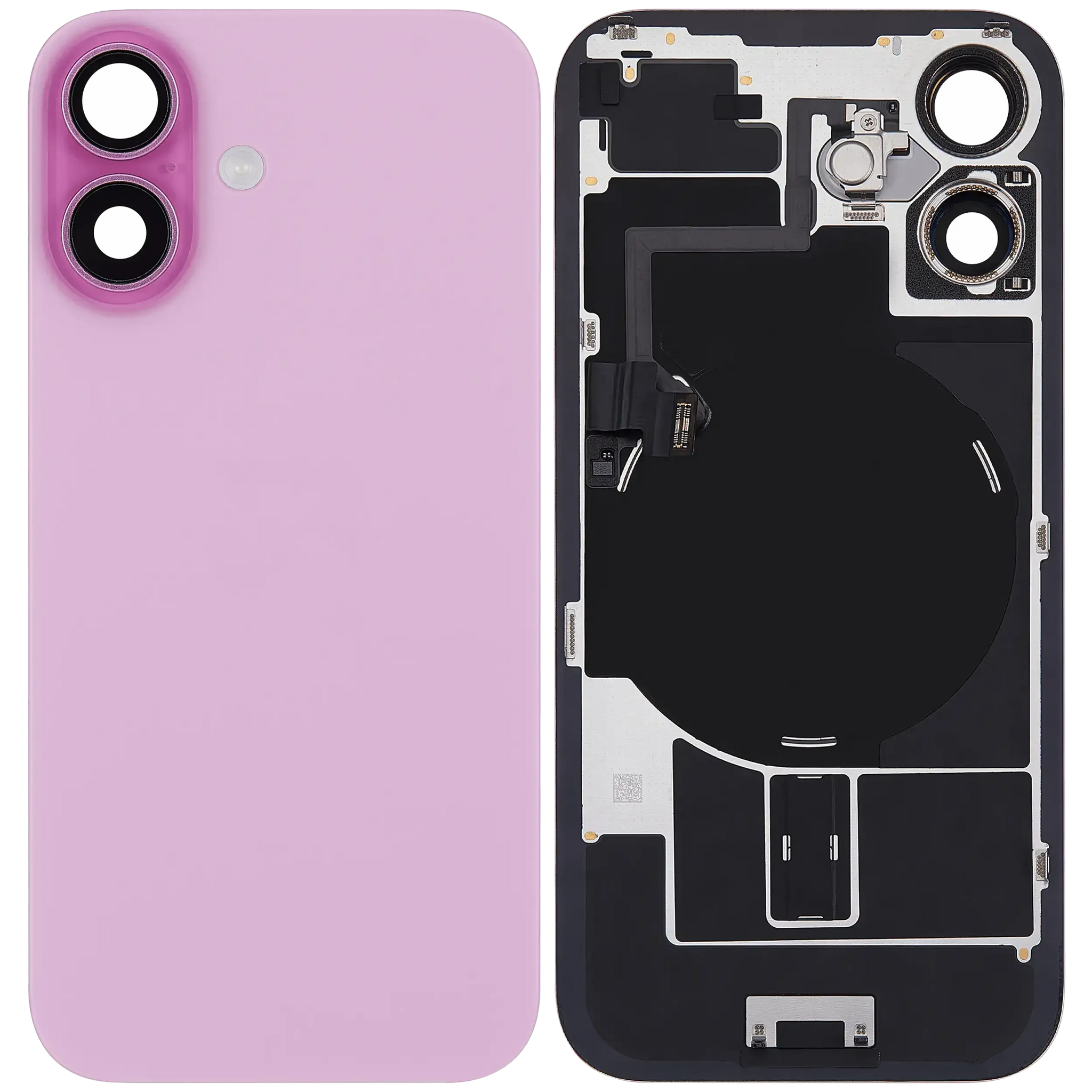 Back Glass w/ MagSafe Magnet & NFC & Flashlight Flex For iPhone 16 (Pull) (Pink)