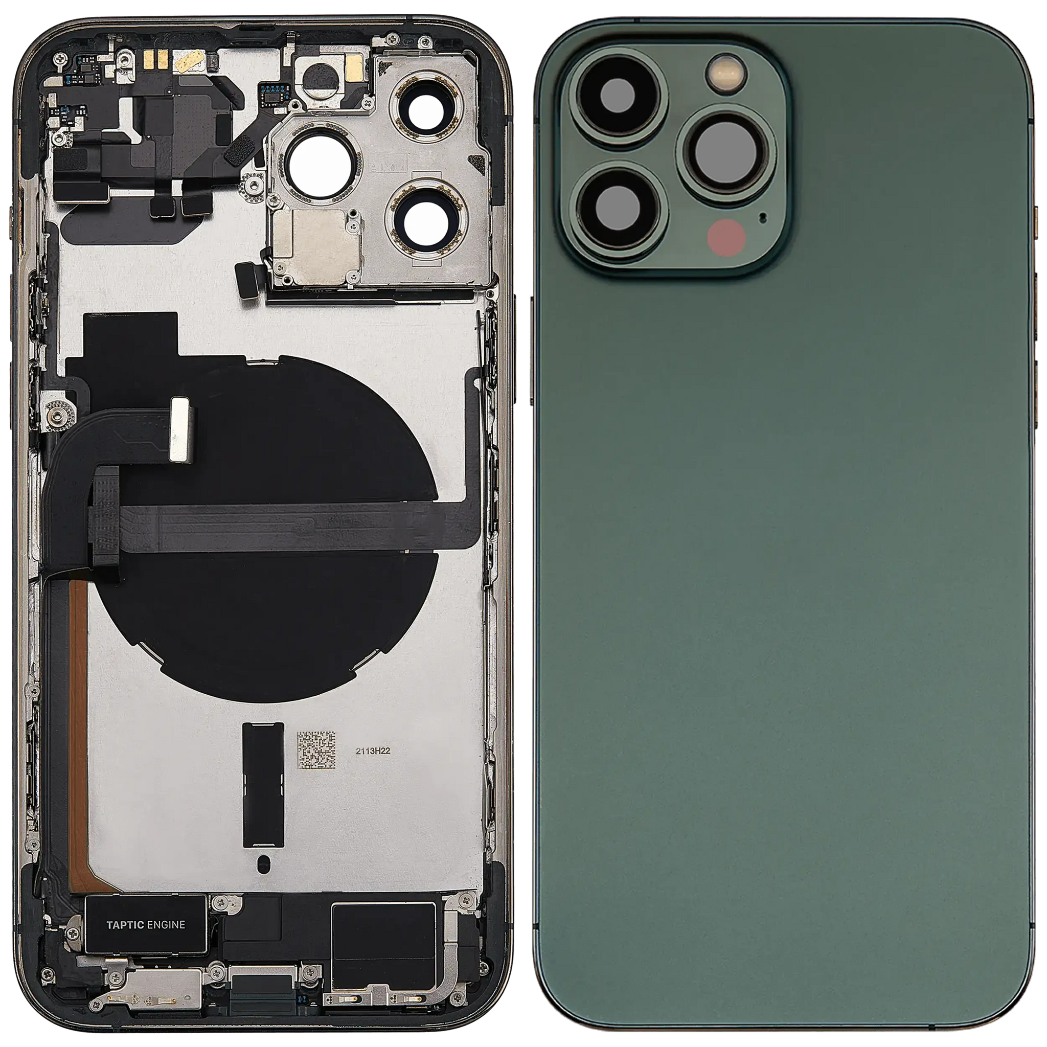 Back Housing W/ Charging Port Flex & Small Parts For iPhone 13 Pro Max (EU / Global Version) (Pull) (Alpine Green)
