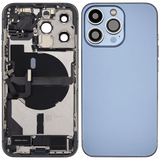 Back Housing W/ Charging Port Flex & Small Parts For iPhone 13 Pro (US Version) (Used OEM) (Pull) (Sierra Blue)