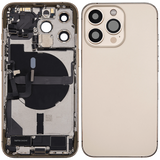 Back Housing W/ Charging Port Flex & Small Parts For iPhone 13 Pro (US Version) (Used OEM) (Pull) (Gold)