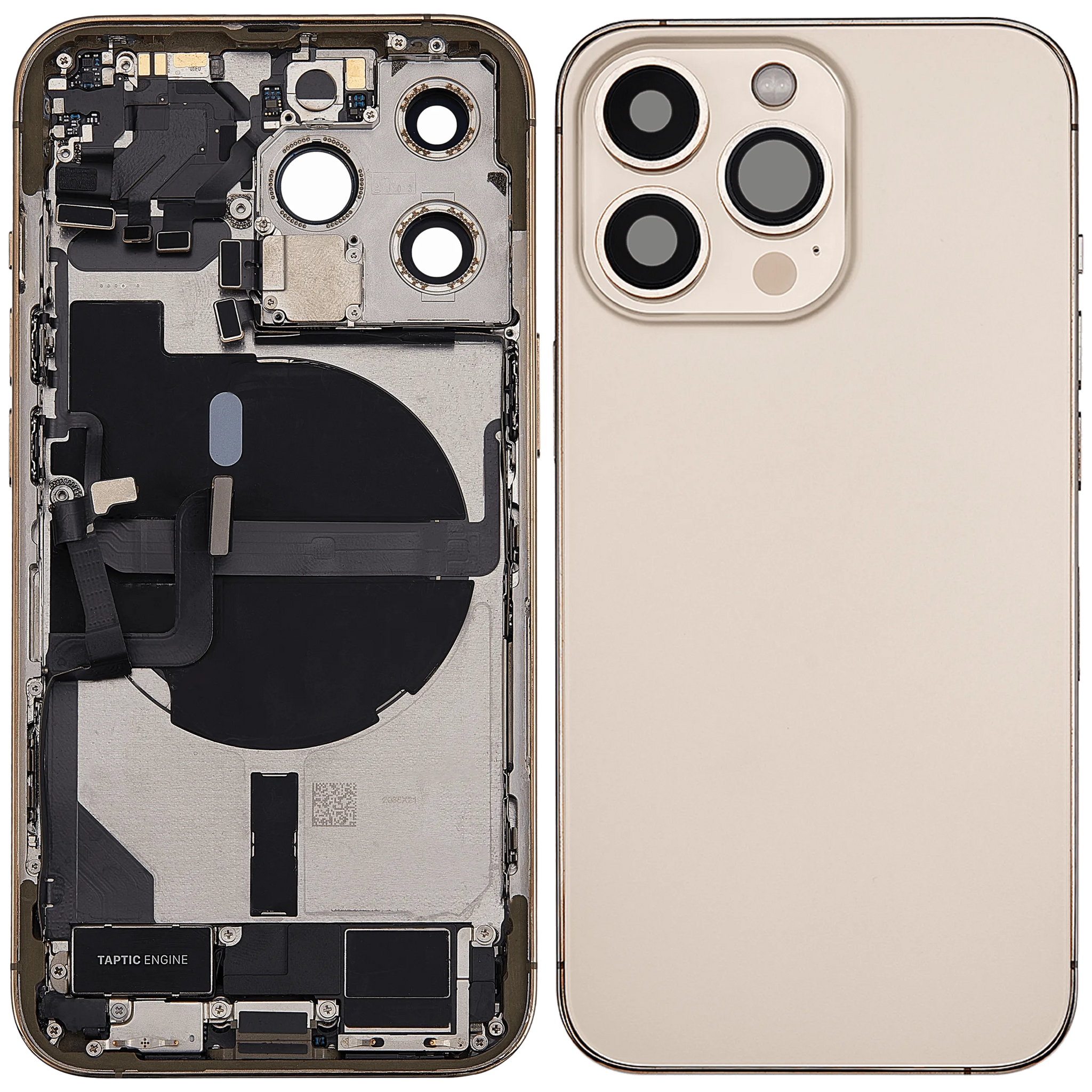 Back Housing W/ Charging Port Flex & Small Parts For iPhone 13 Pro (US Version) (Used OEM) (Pull) (Gold)