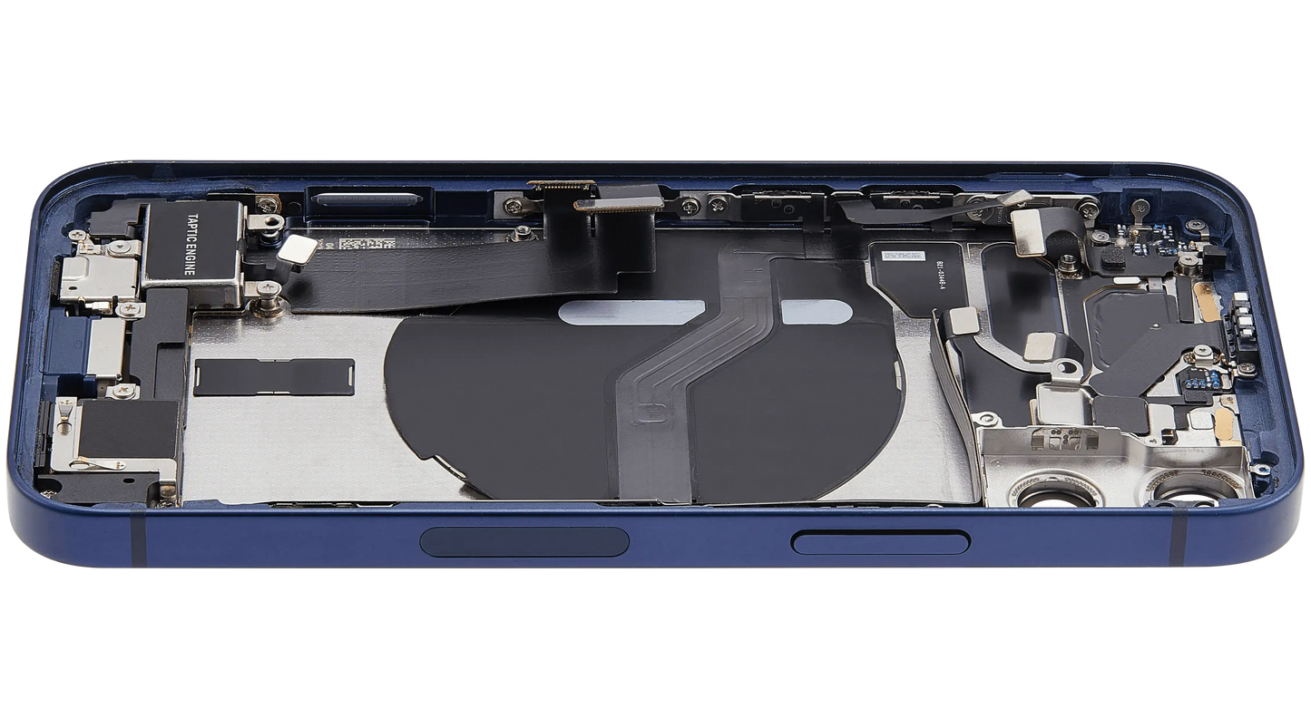 Back Housing W/ Charging Port Flex & Small Parts For iPhone 12 Mini (US Version) (Pull) (Blue)