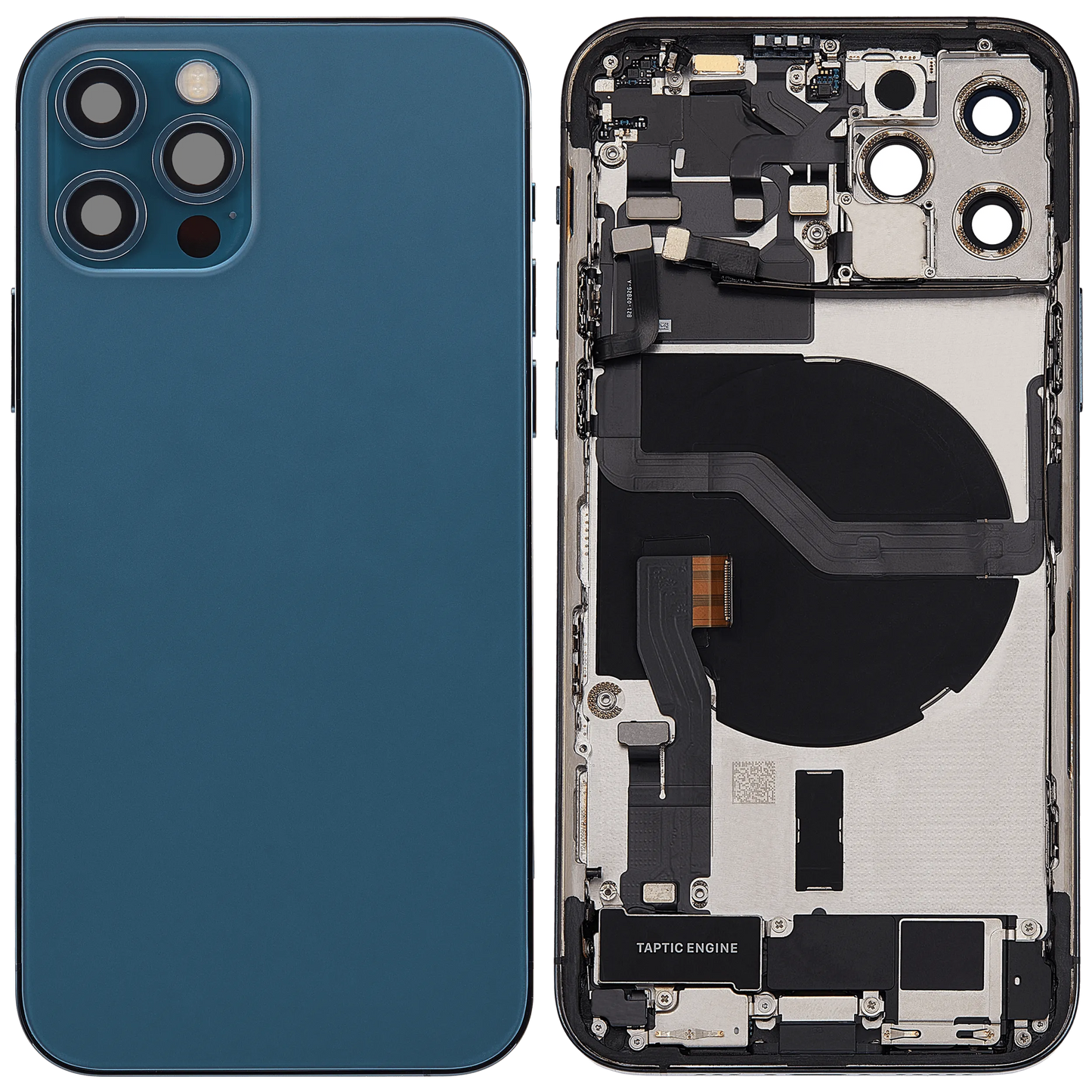 Back Housing W/ Charging Port Flex & Small Parts For iPhone 12 Pro (US Version) (Pull) (Pacific Blue)