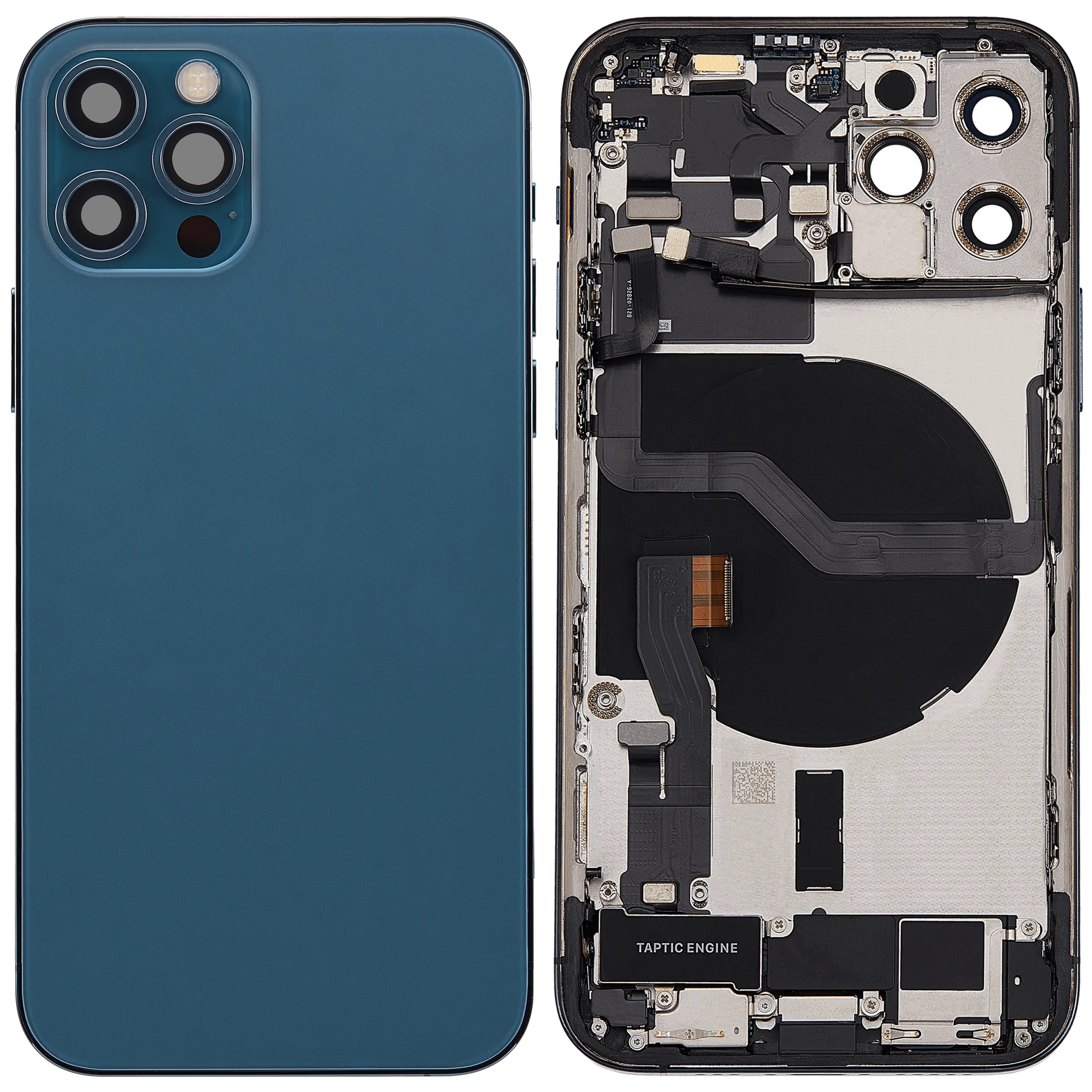 Back Housing W/ Charging Port Flex & Small Parts For iPhone 12 Pro (US Version) (Pull) (Pacific Blue)