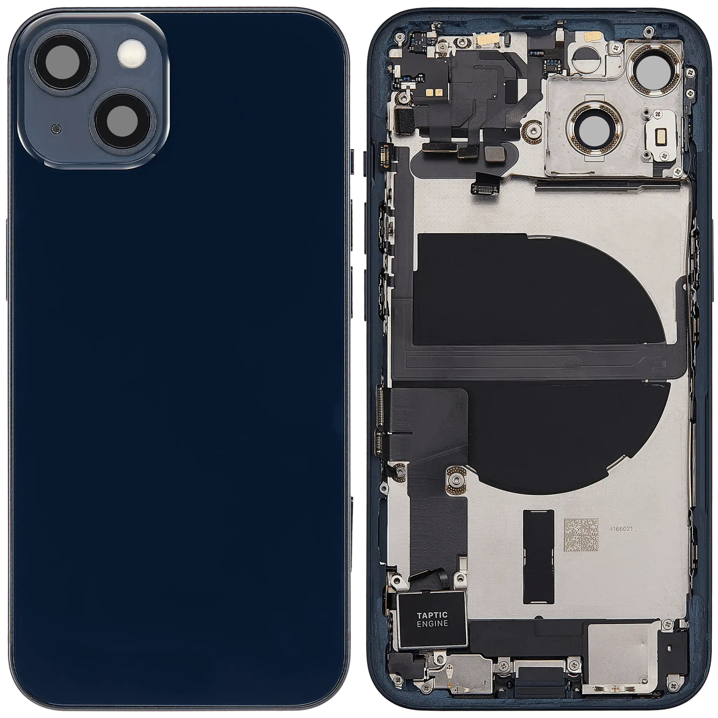 Back Housing W/ Charging Port Flex & Small Parts For iPhone 13 (US Version) (Used OEM) (Pull) (Midnight)