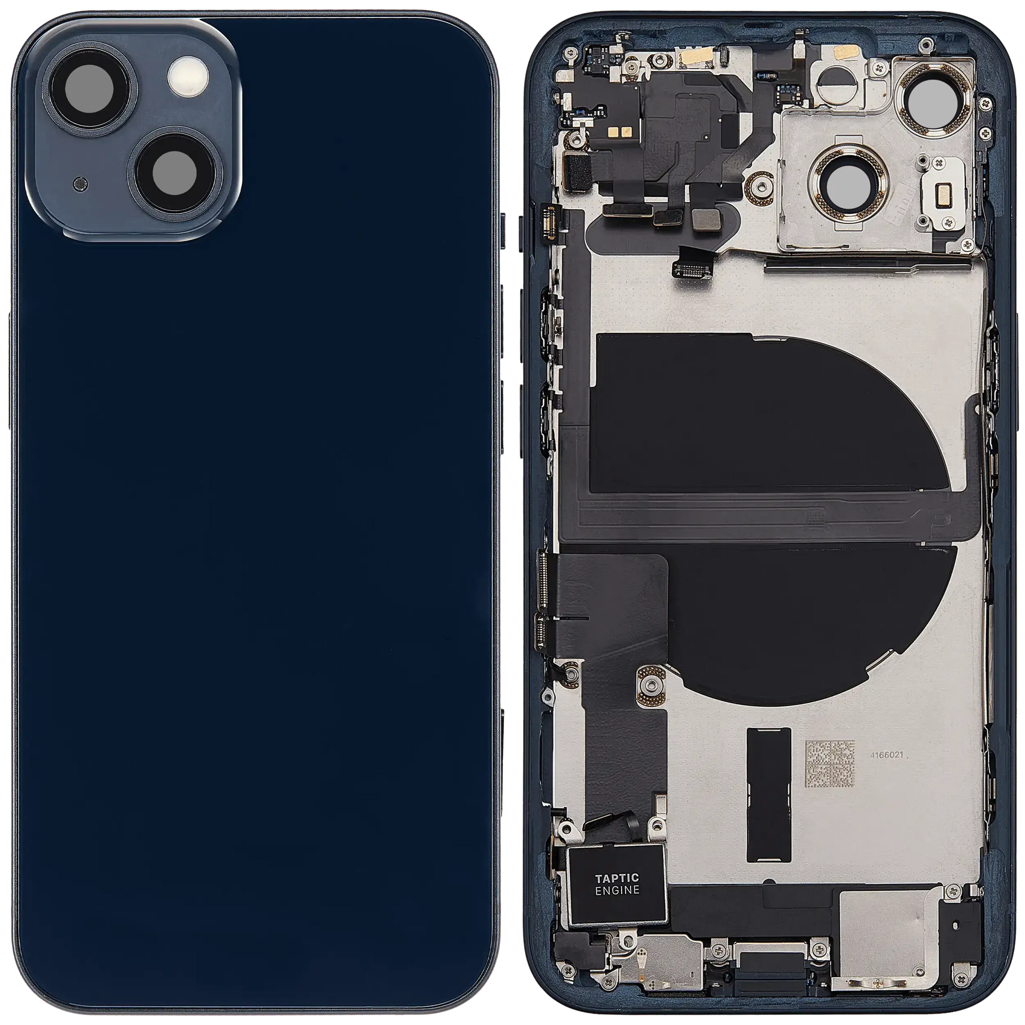 Back Housing W/ Charging Port Flex & Small Parts For iPhone 13 (US Version) (Used OEM) (Pull) (Midnight)