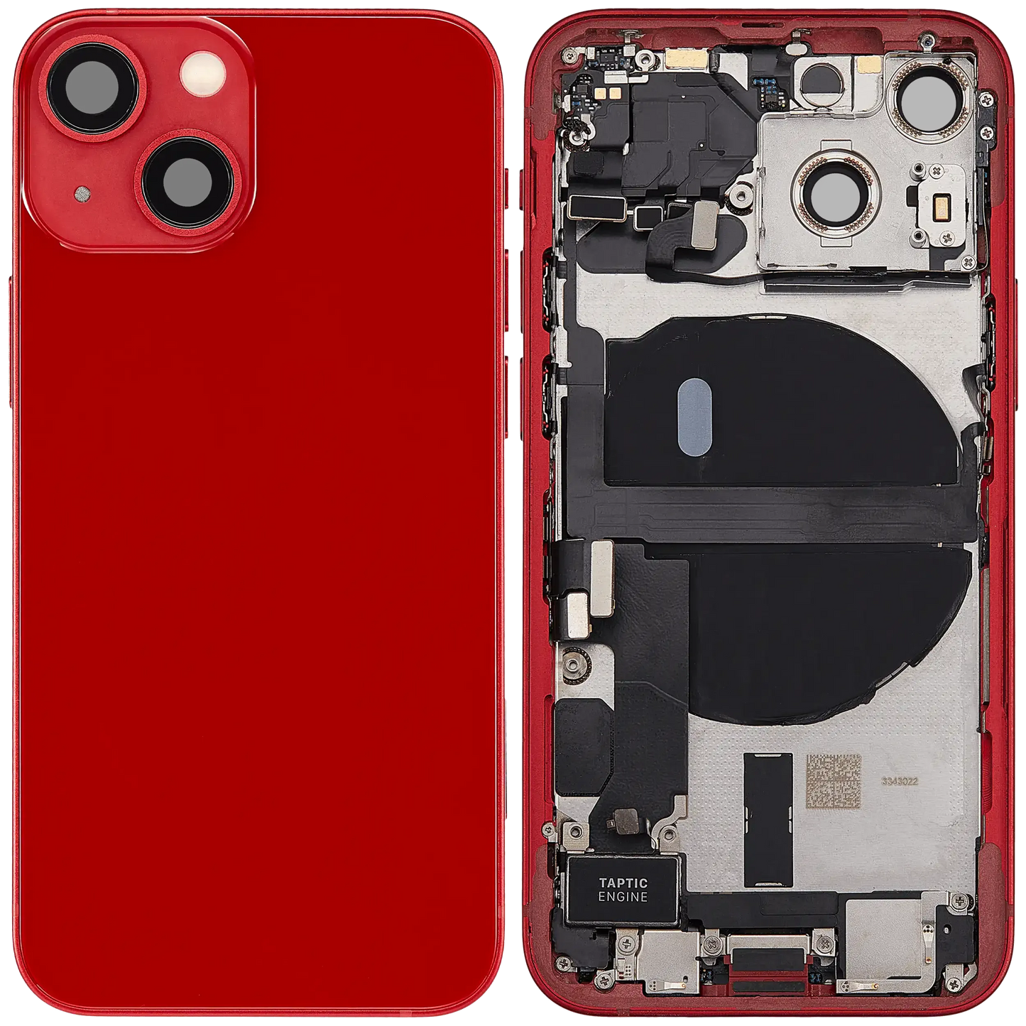 Back Housing W/ Charging Port Flex & Small Parts For iPhone 13 Mini (US Version) (Used OEM) (Pull) (Red)