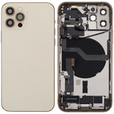 Back Housing W/ Charging Port Flex & Small Parts For iPhone 12 Pro (EU / Global Version) (Used OEM) (Pull) (Gold)