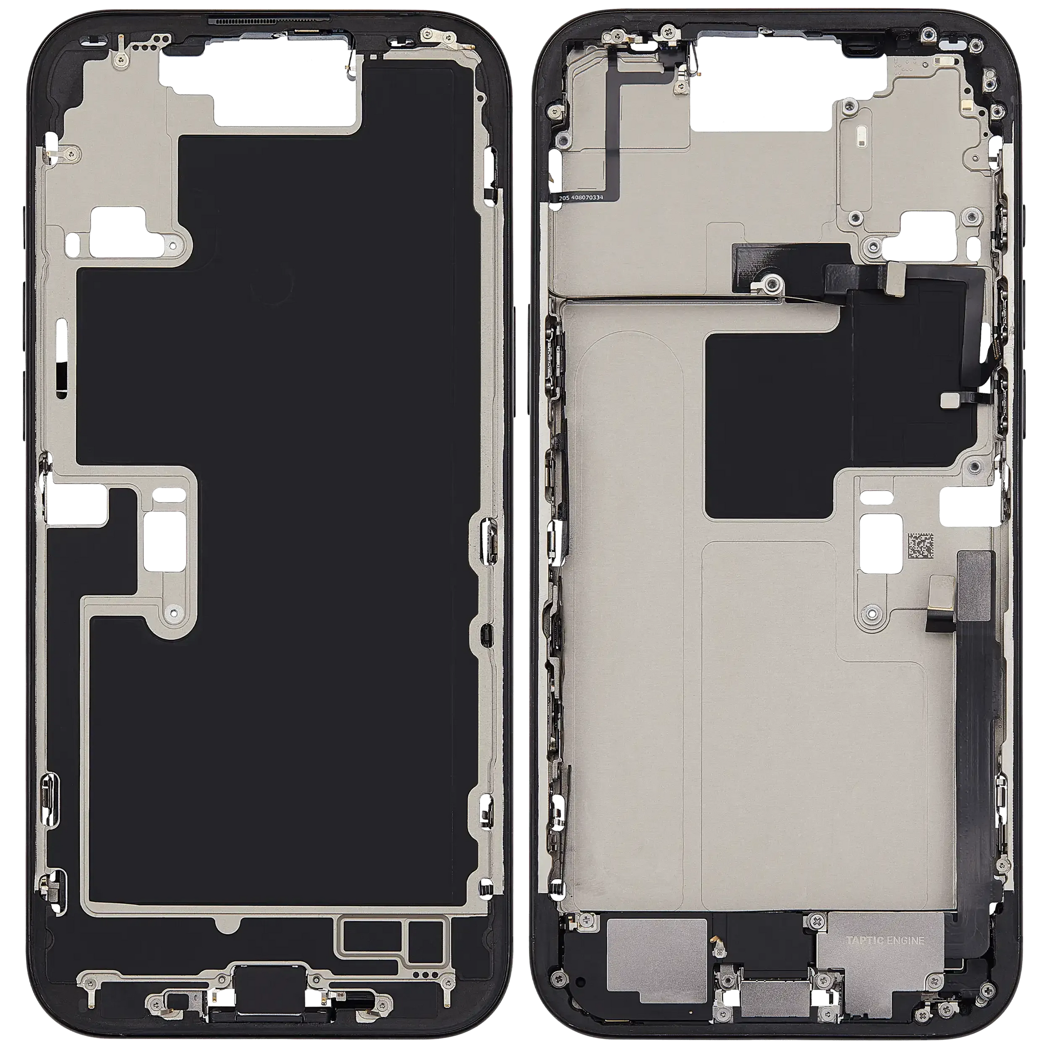Mid-Frame Housing W/ Charging Port Flex & Small Parts For iPhone 16 Pro Max (US Version) (Pull) (Black Titanium)