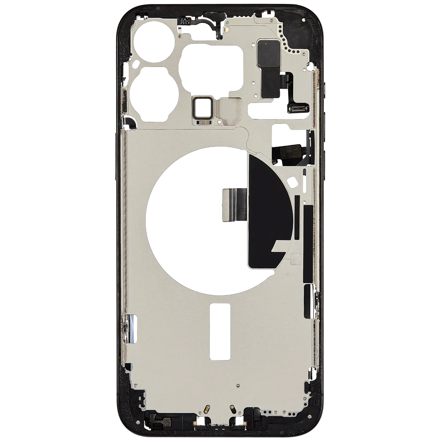 Mid-Frame Housing W/ Charging Port Flex & Small Parts For iPhone 15 Pro Max (US Version) (Pull) (Black Titanium)