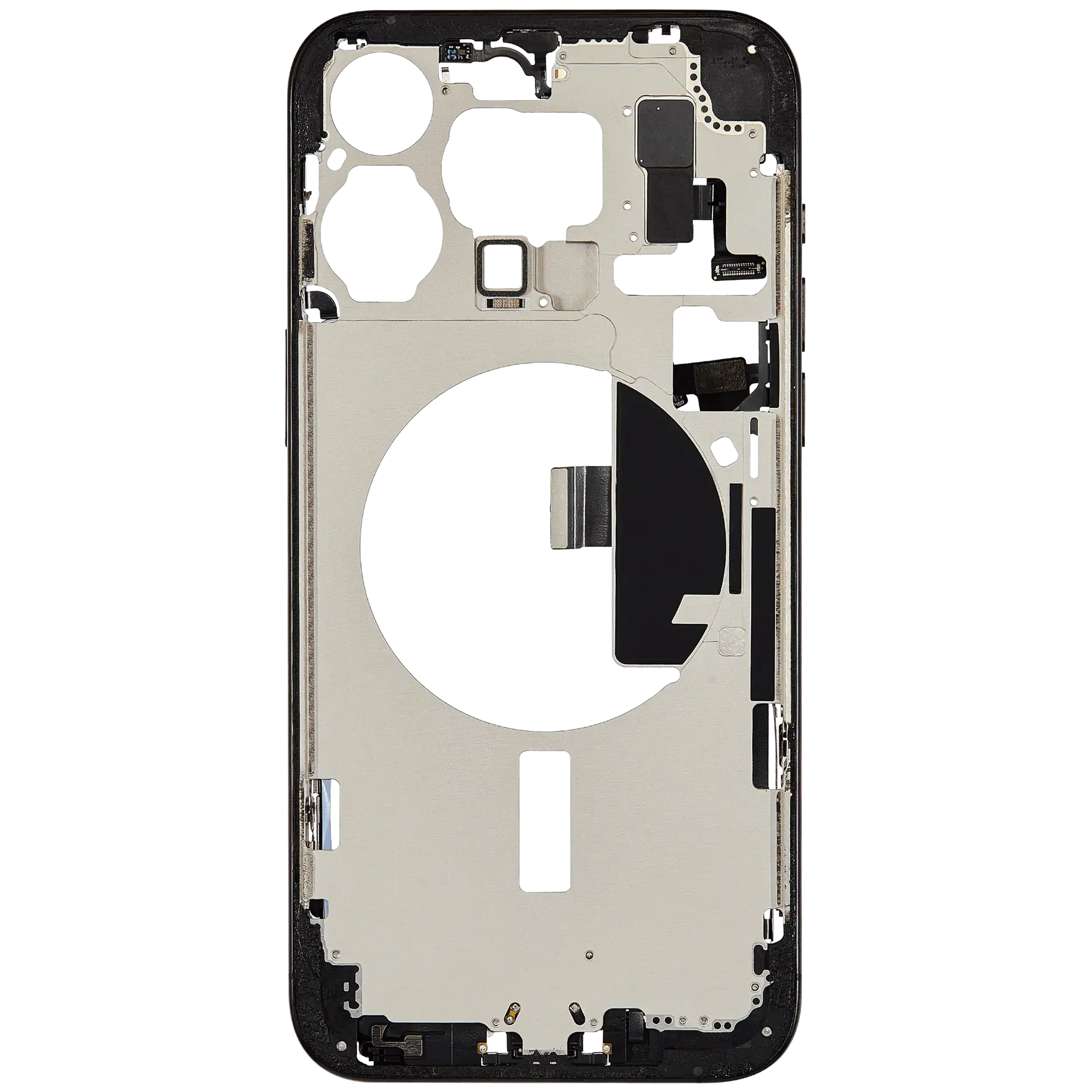 Mid-Frame Housing W/ Charging Port Flex & Small Parts For iPhone 15 Pro Max (US Version) (Pull) (Black Titanium)